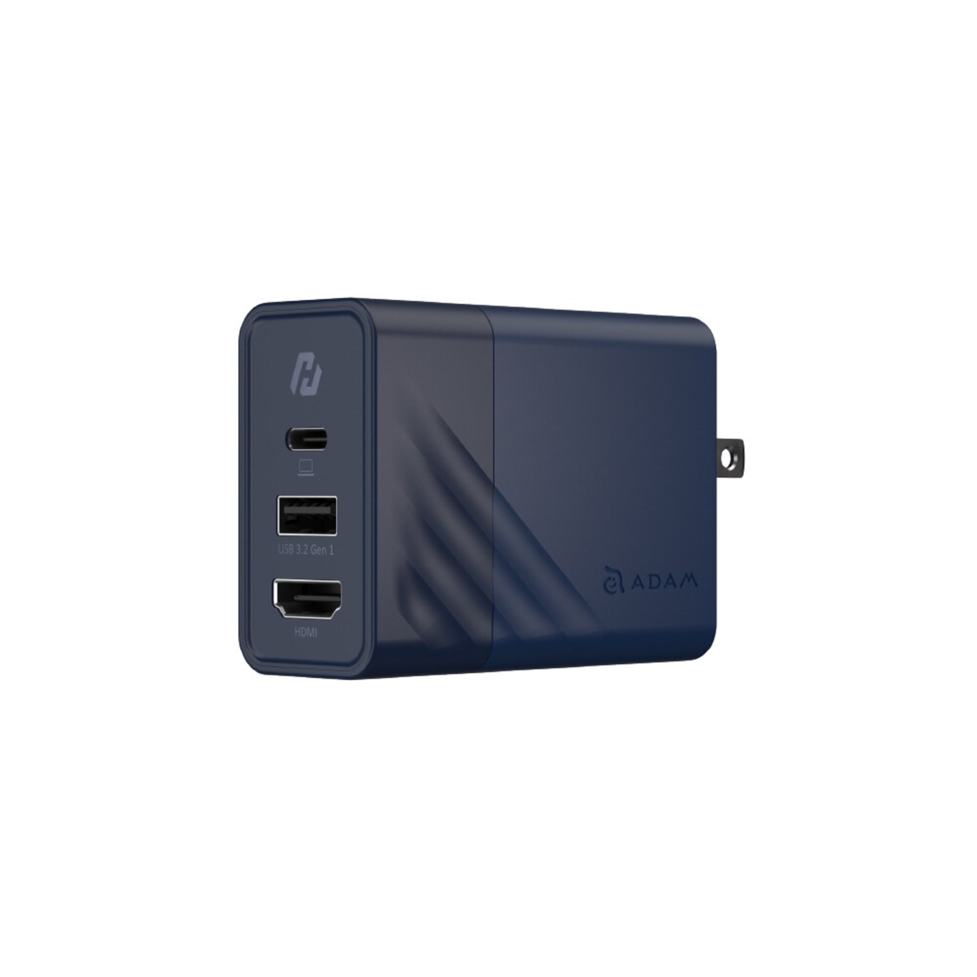 Cargador Internacional y Hub GaN USB-C 65W, USB-A y HDMI 4K Azul Adam - 7