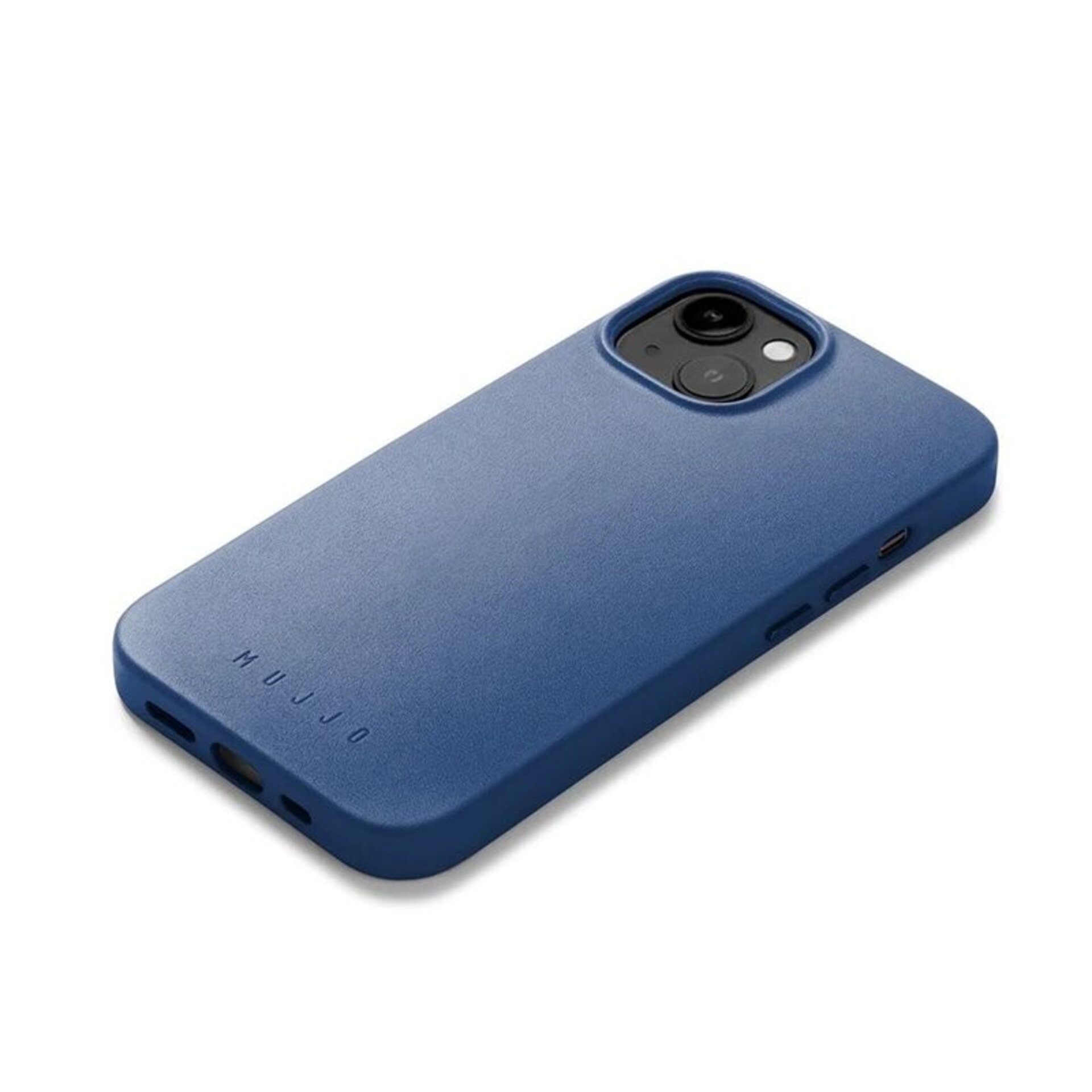 Funda de Piel con Magsafe lisa para Iphone 13/14/15 Azul Monaco  Mujjo - 2