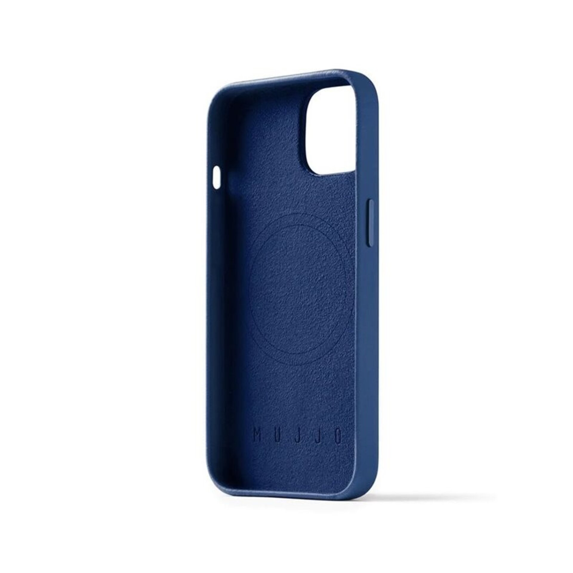 Funda de Piel con Magsafe lisa para Iphone 13/14/15 Azul Monaco  Mujjo - 3