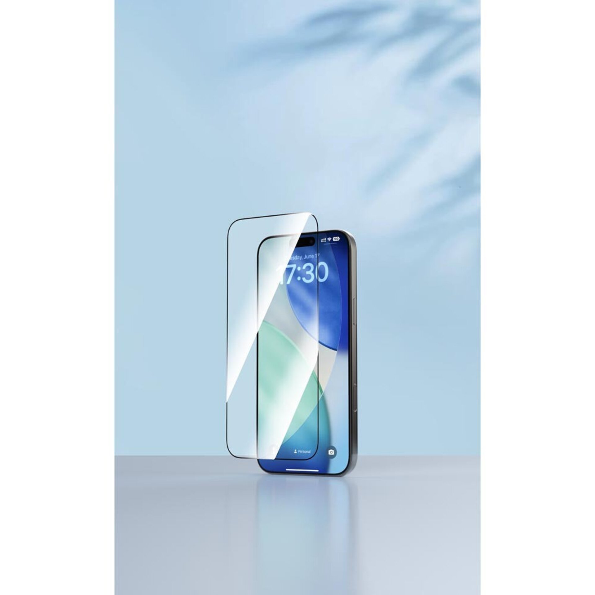 Cristal de protección pantalla completa con borde negro para iPhone 17 - 13