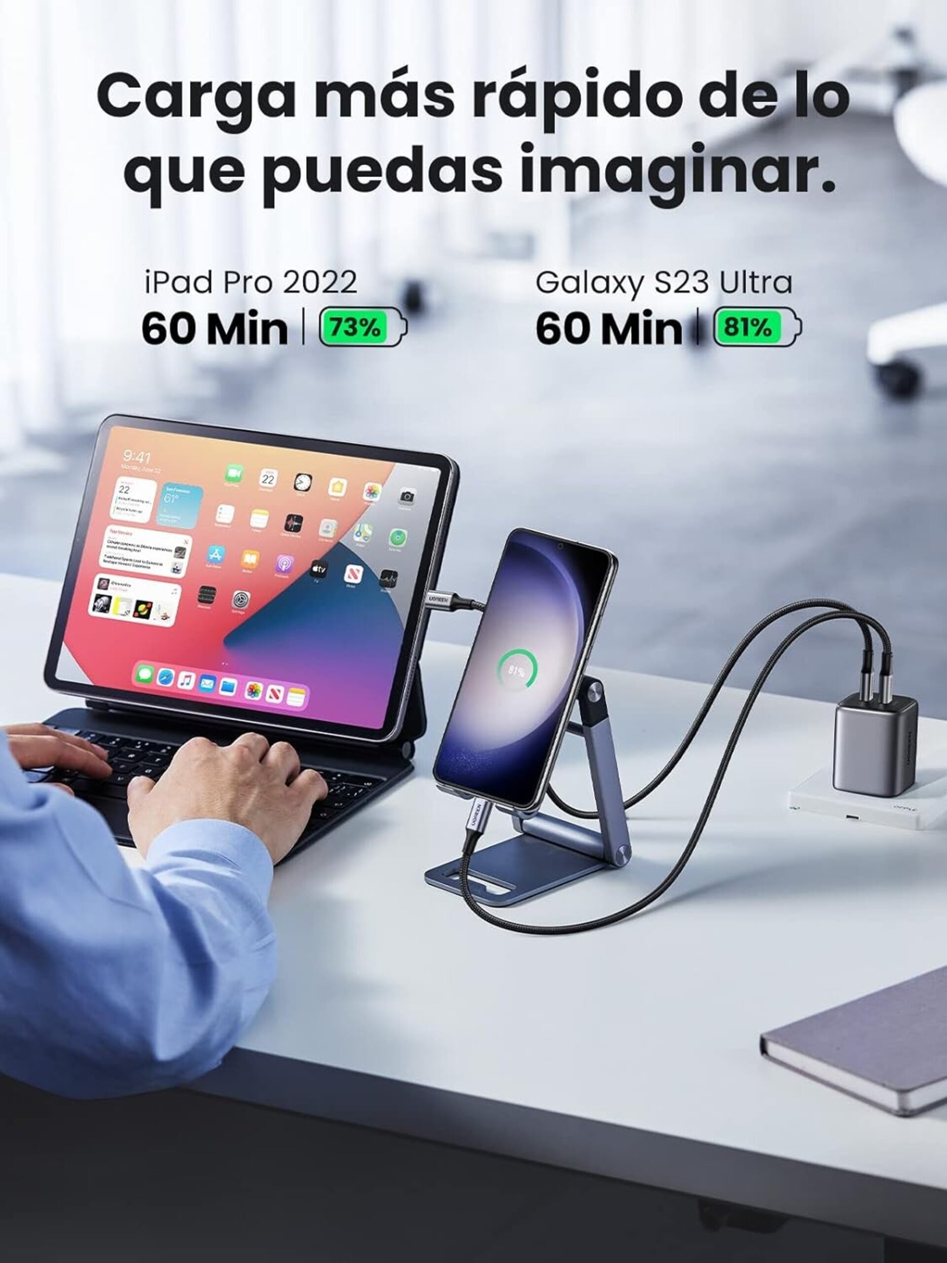 UGREEN Cable USB C a USB C 60W PD 3.0, Cable Tipo C Carga Rápida - 4