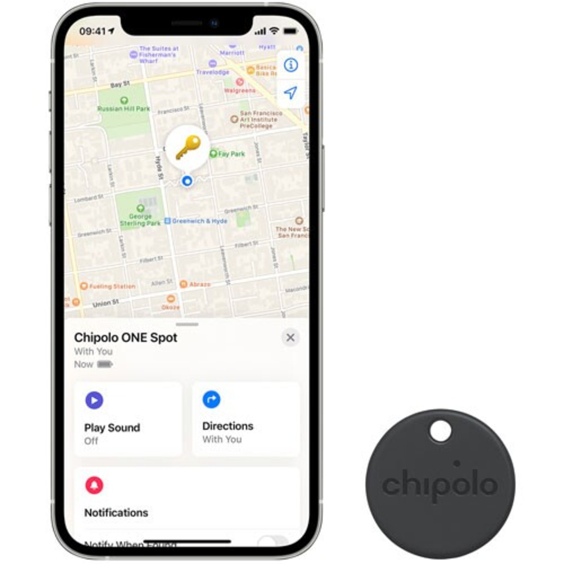 Chipolo Pack de 4 OneSPOT Negro buscador de dispositivos con Apple Find My - 3