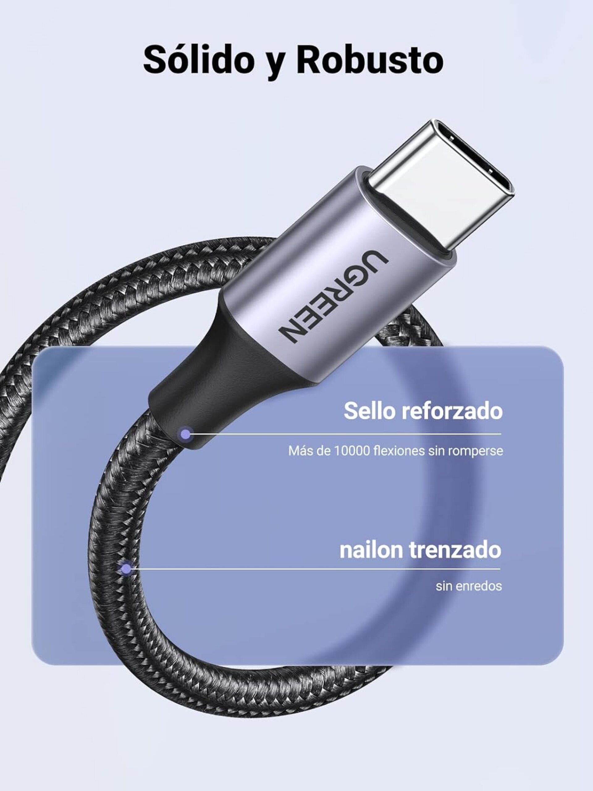 UGREEN Cable USB C USB A Carga Rápida 3A , Cable Tipo C Compatible con iPhone - 3