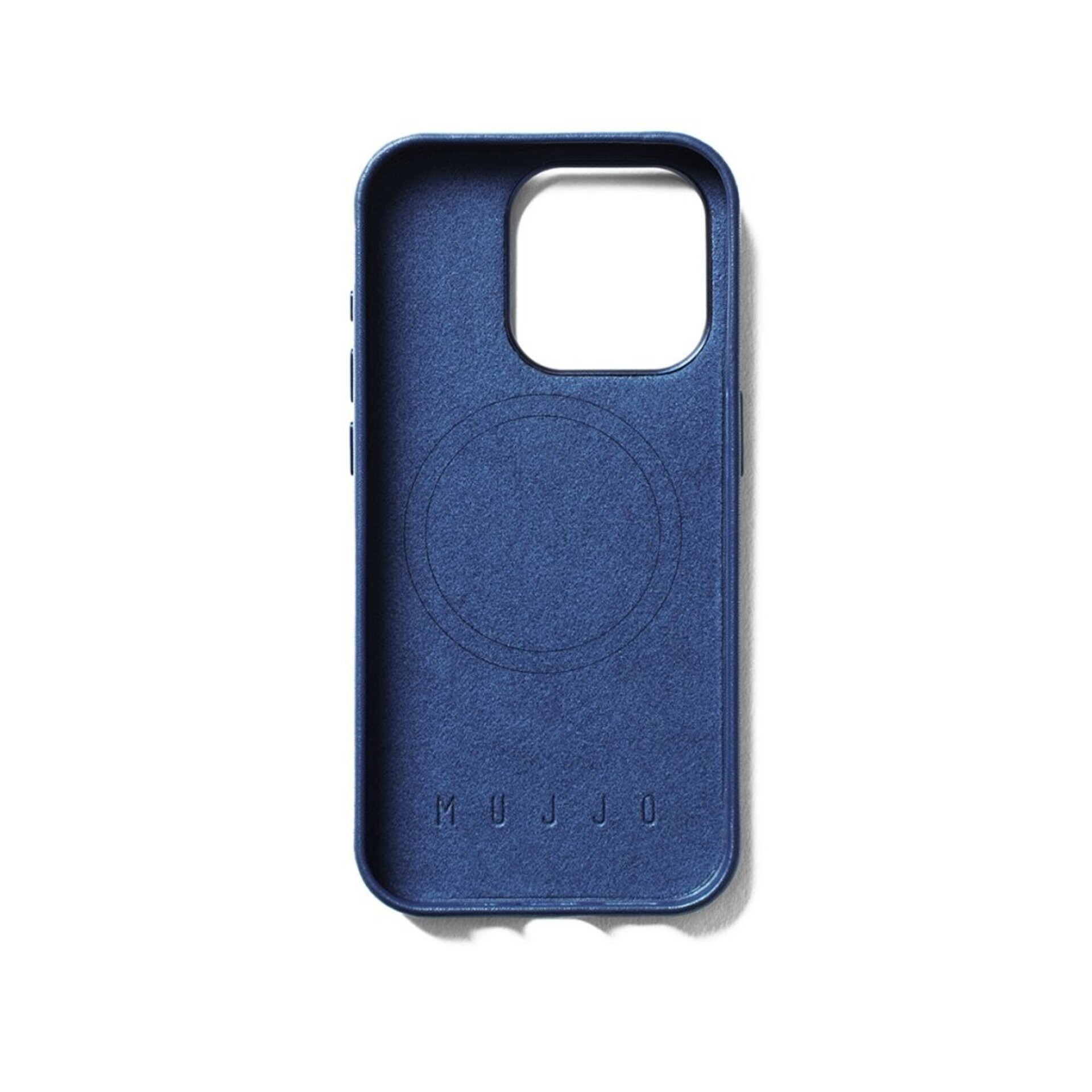 Funda de Piel con Magsafe lisa para Iphone 15 Pro Azul  Mujjo - 2