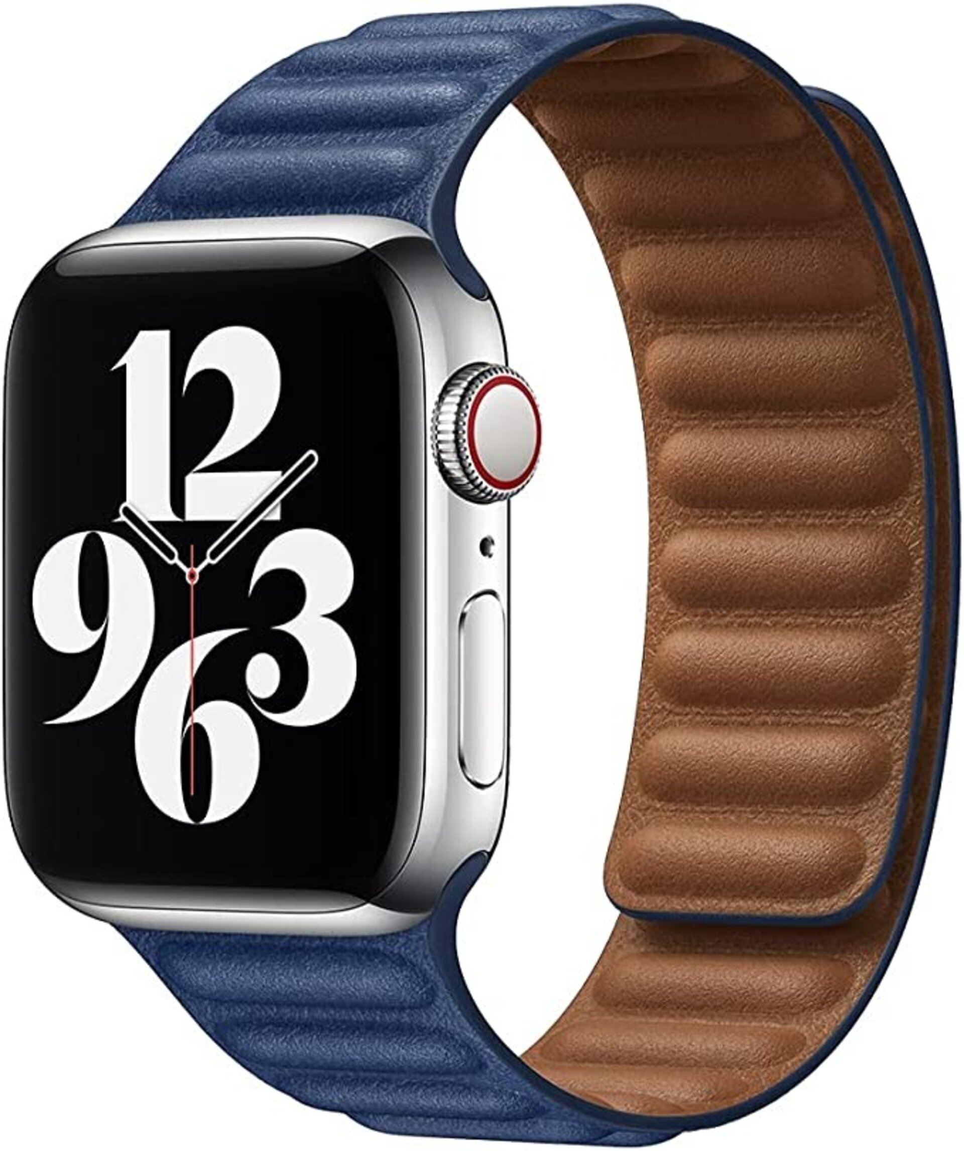 Correa de Piel Azul Medianoche para  Apple Watch (44/45/49 mm) cierre magnetico - 1