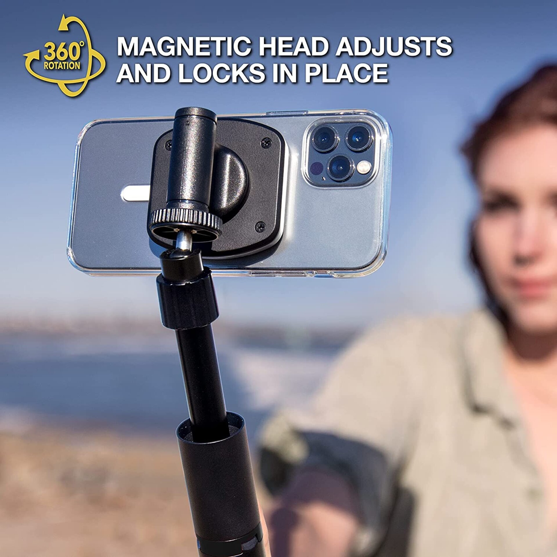 Soporte magnético Selfie Stick/telescópico y con atríl DashPro2 para teléfono - 4