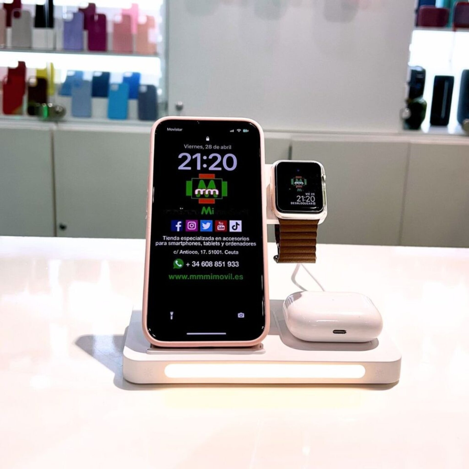 Cargador Qi 3 en 1 (15W)  Iphone, Watch y Airpods - 3