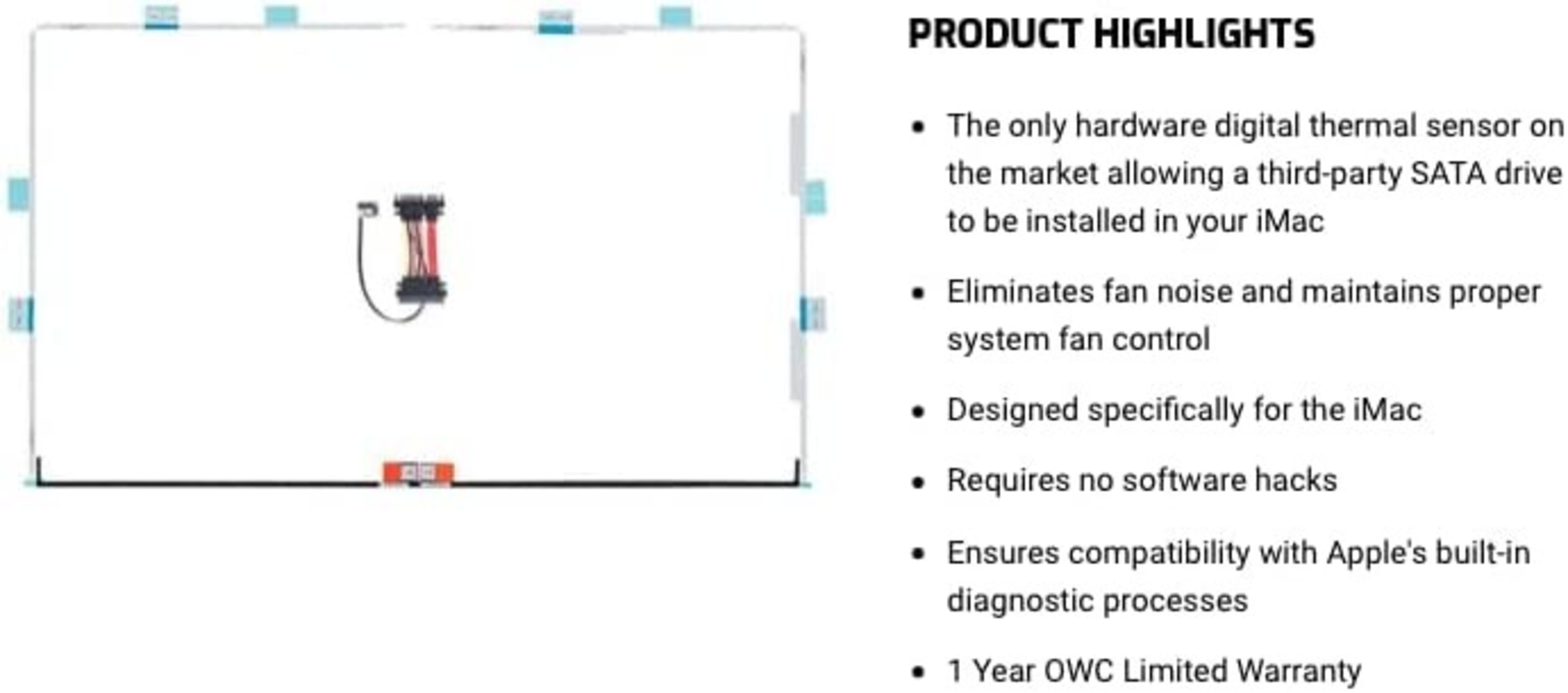 OWC in-line Digital Thermal Sensor Kit HDD iMac 27 2012 y posteriores - 3