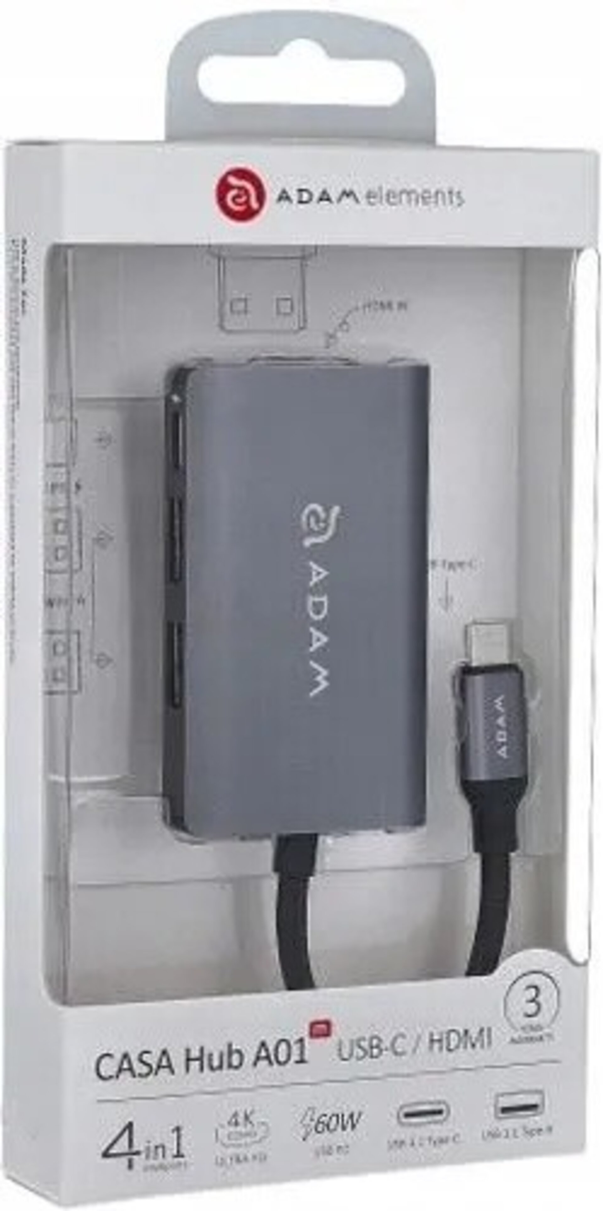 CASA HUB A01m de 4 puertos : USB-A 3.1 X2/ USB-C 3.1/HDMI - 2