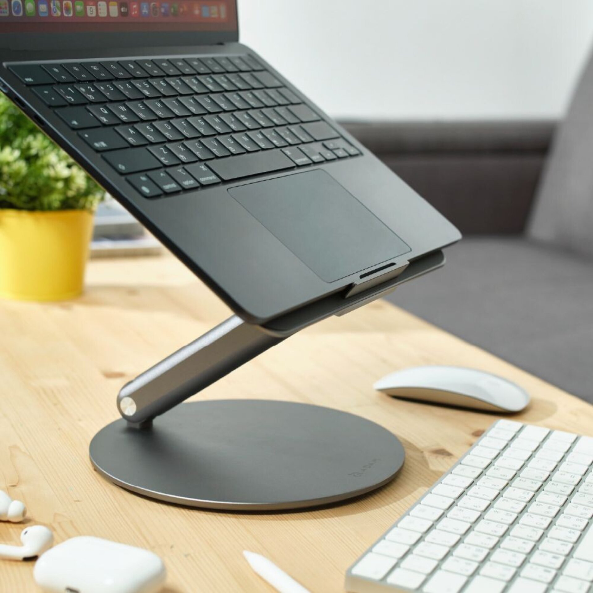 Soporte de aluminio Gris espacial de 360 para iPad y MacBook - 3