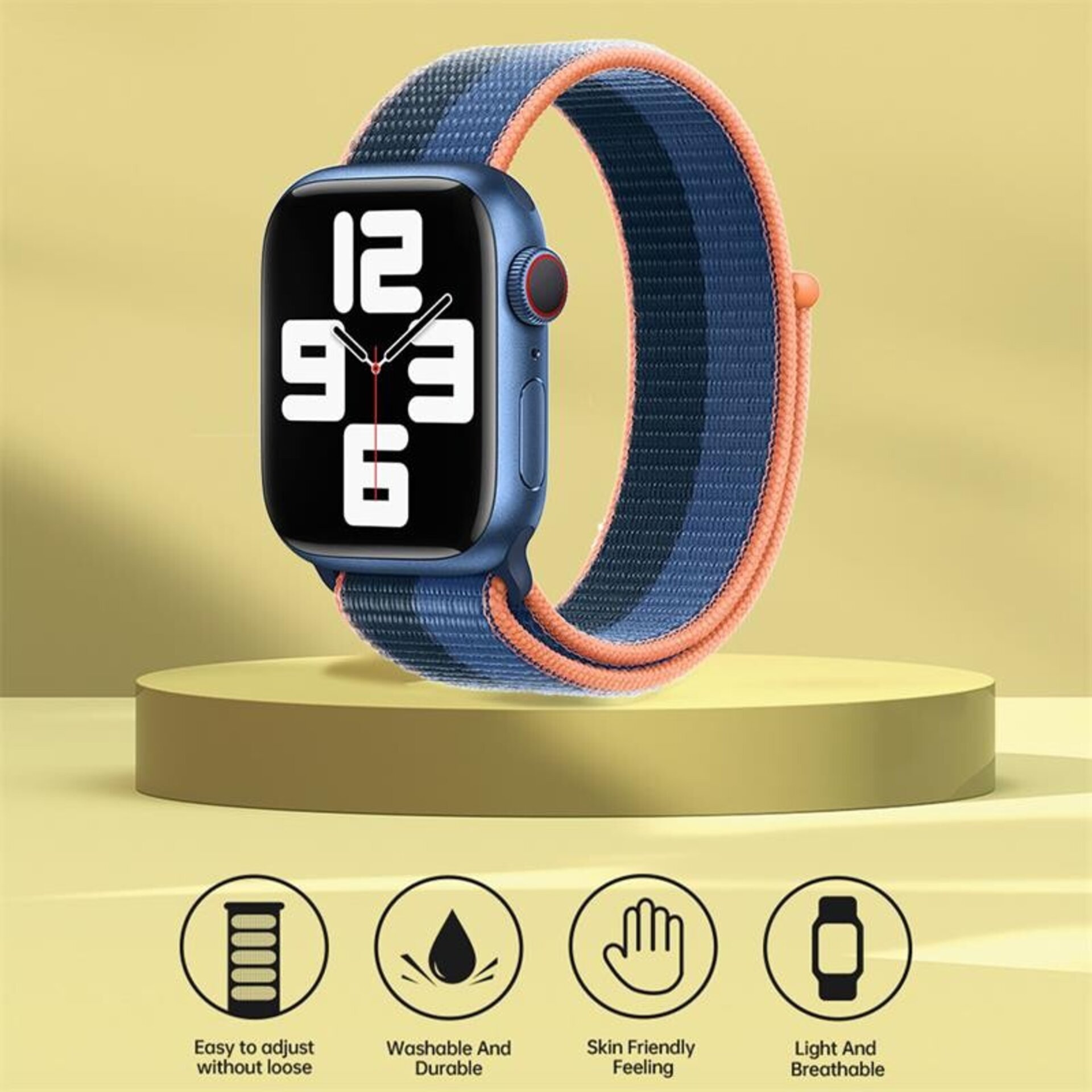 Correa Velcro  Sport3 duo PINCH F azul/negro  Apple Watch (38/40/41 mm) - 2