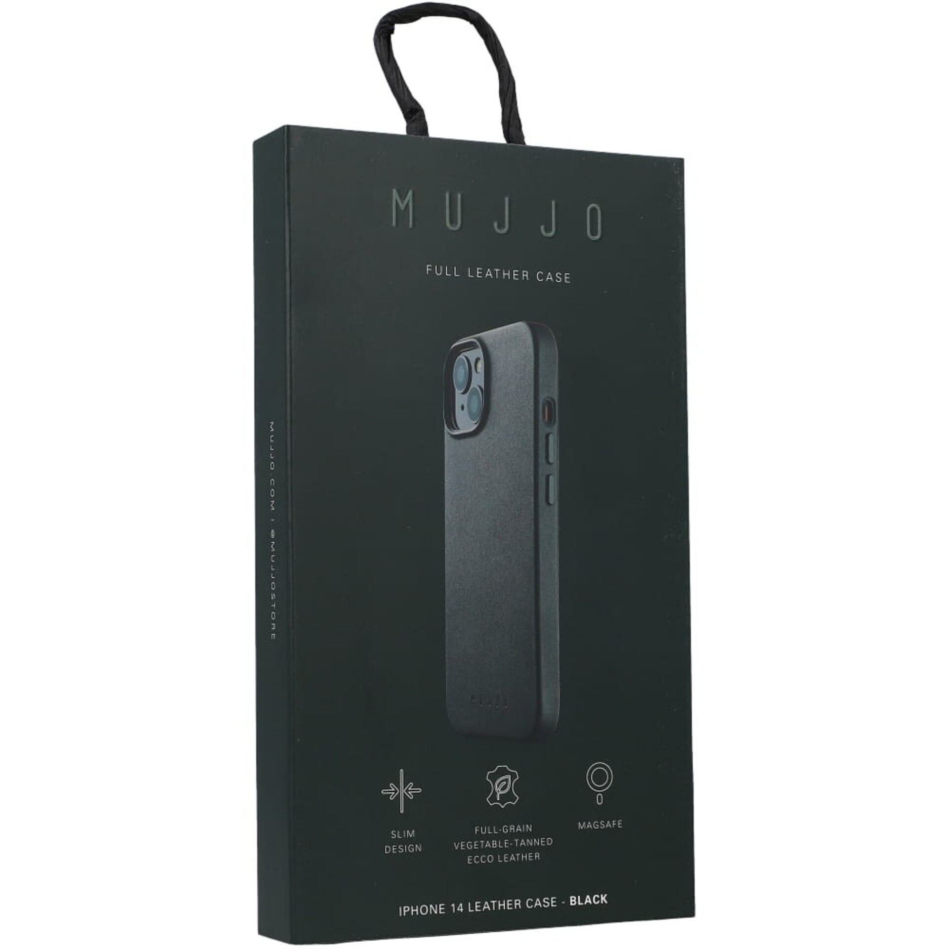 Funda de Piel con Magsafe lisa para Iphone 13/14/15 Negra  Mujjo - 2