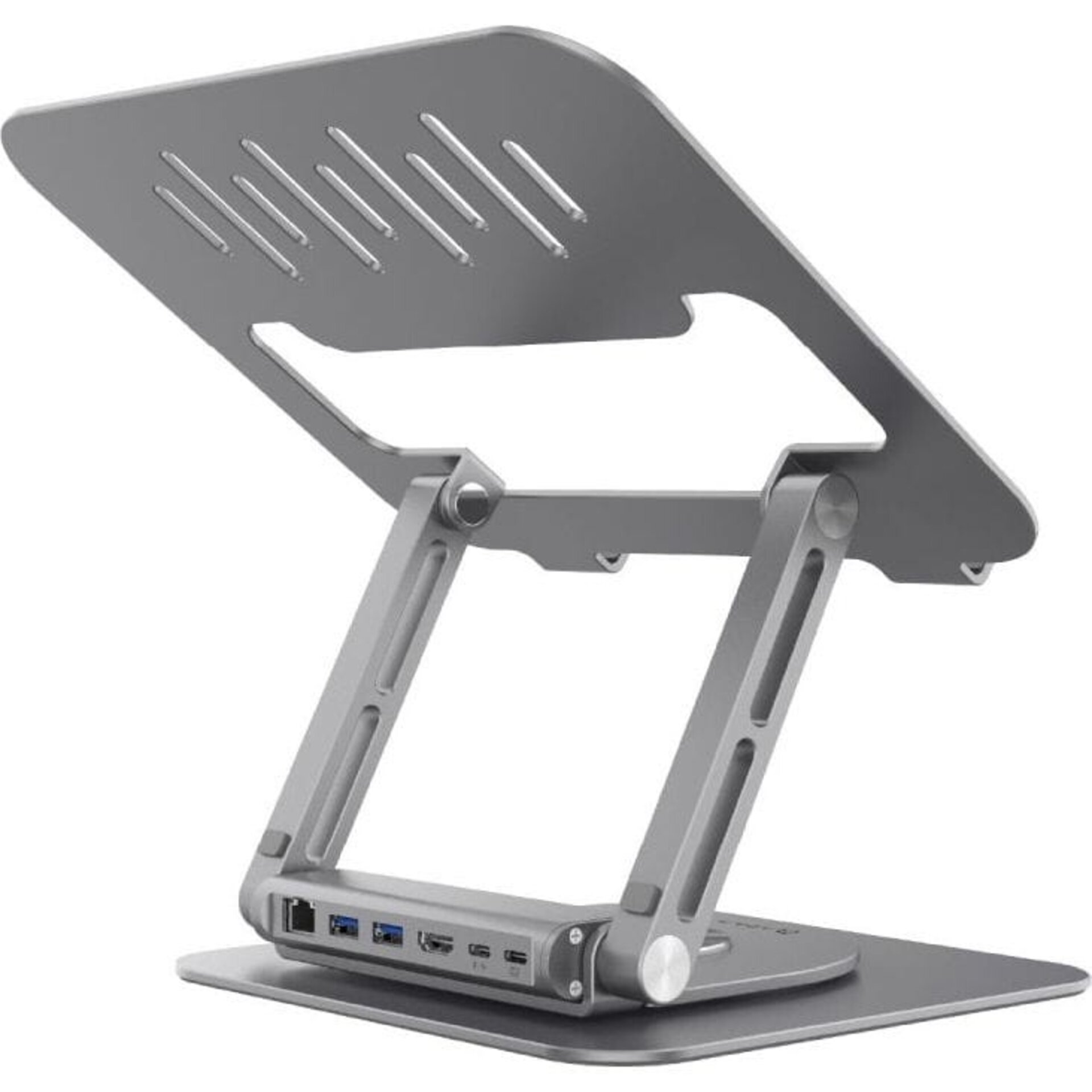 Soporte de aluminio Gris espacial de 360º para MacBook con Hub USB-C 6/1 - 2