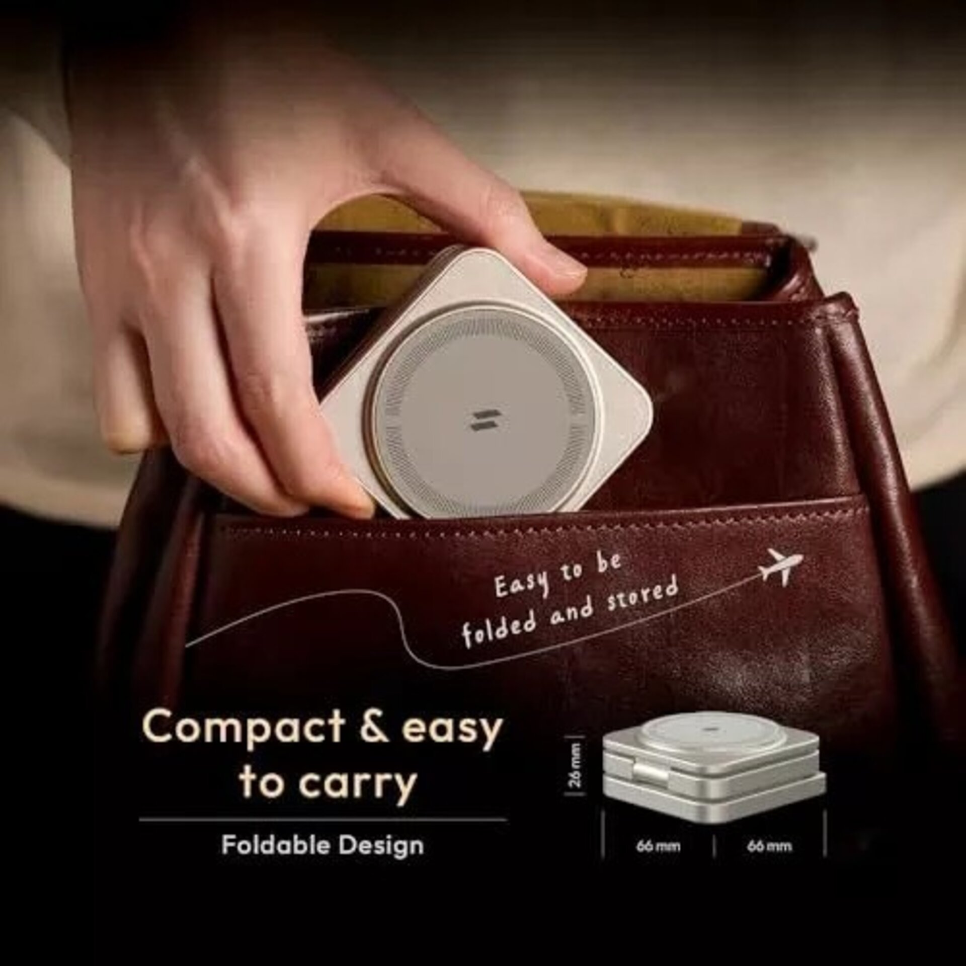 Cargador de viaje Magnetico 3 en 1 MAG 3 PRO con Qi2 de carga rápida Gris - 5