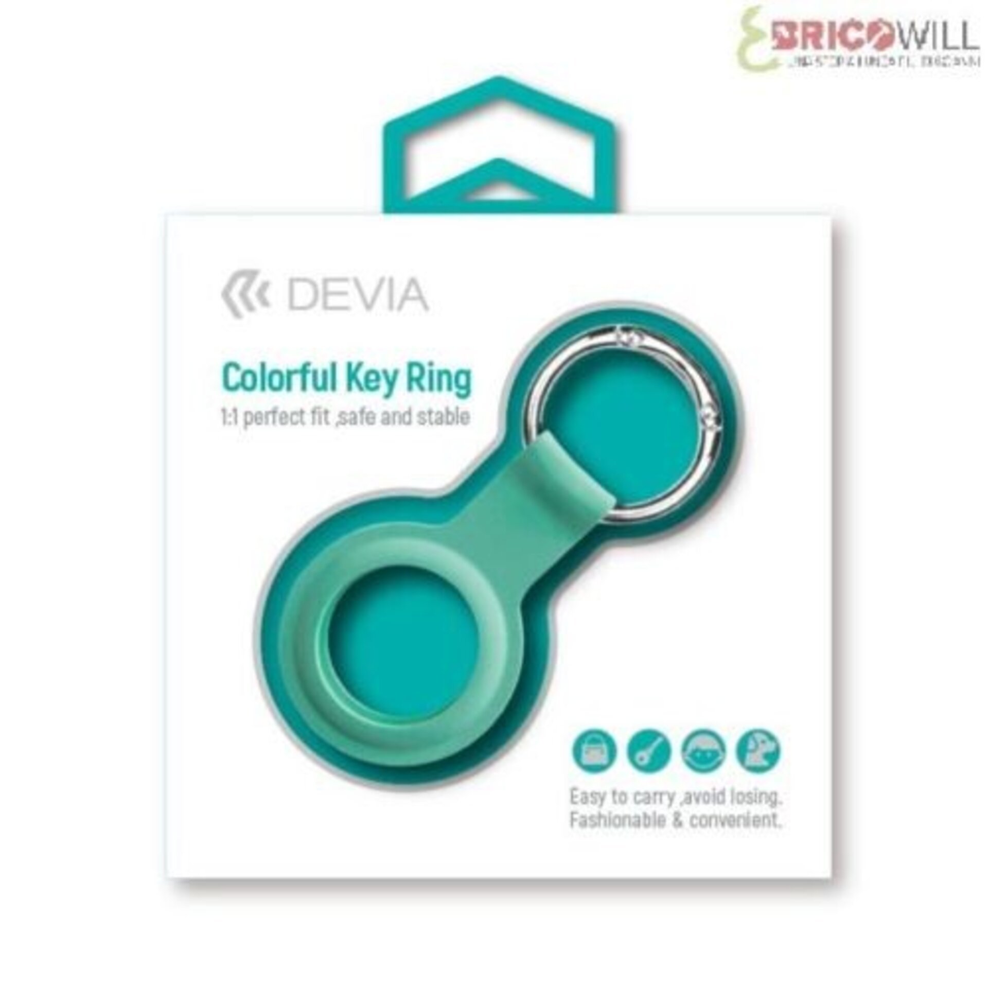Funda de silicona Verde con anilla  para Airtag - 1