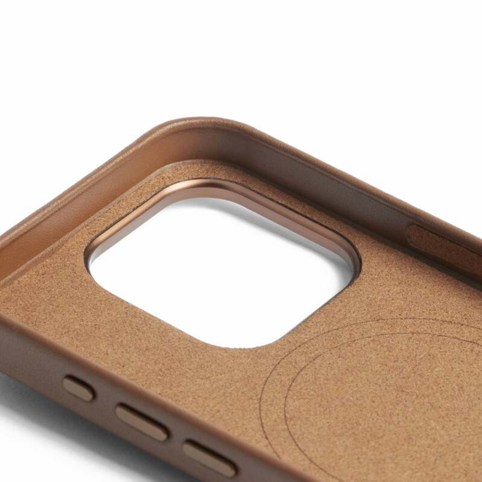 Funda de Piel con Magsafe lisa para IPhone 15 Pro Marrón  Mujjo - 3