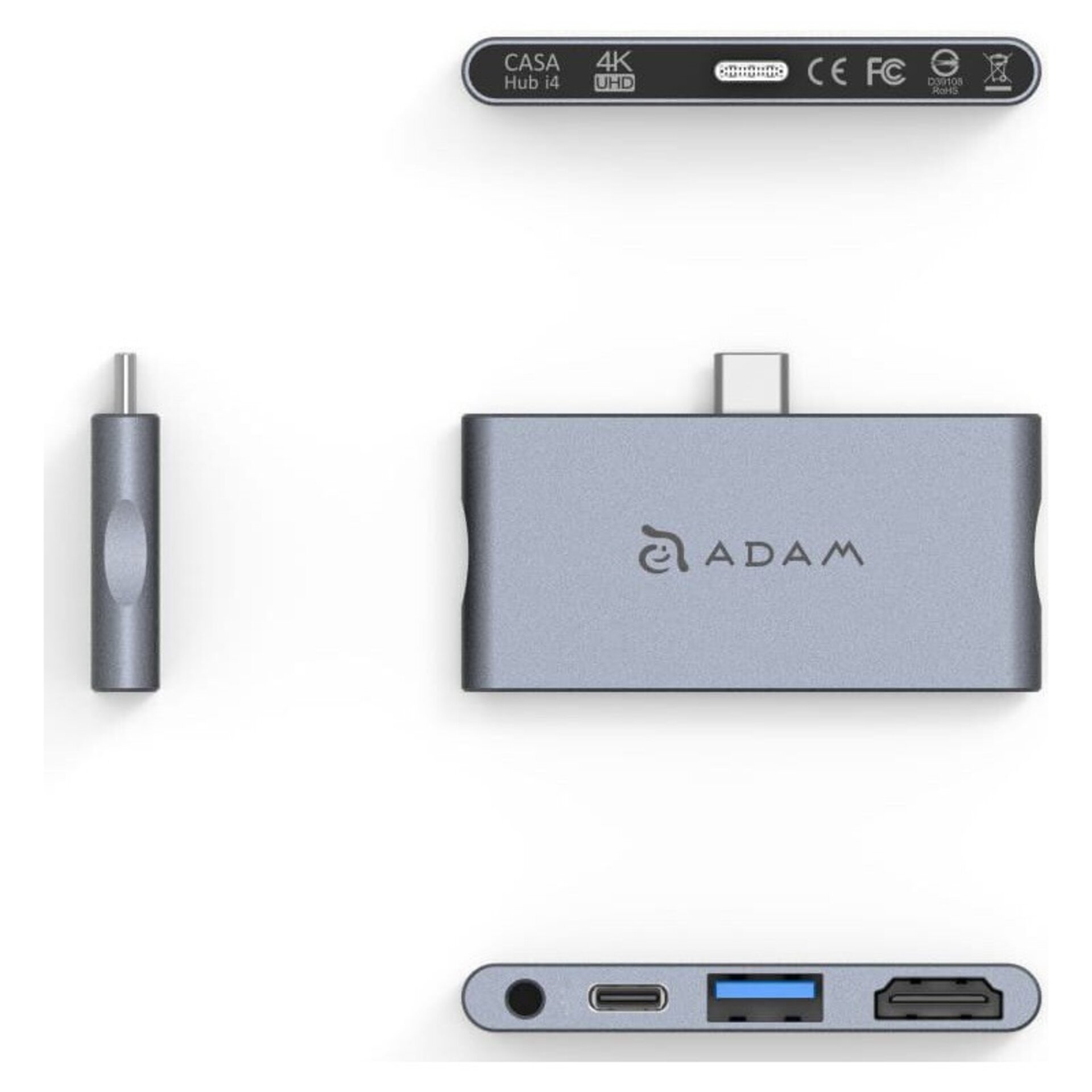 CASA HUB i4 para Ipad Pro/Air USB-C 4 puertos : USB-A 3.1/ USB-C 3.1/HDMI/Audio - 2