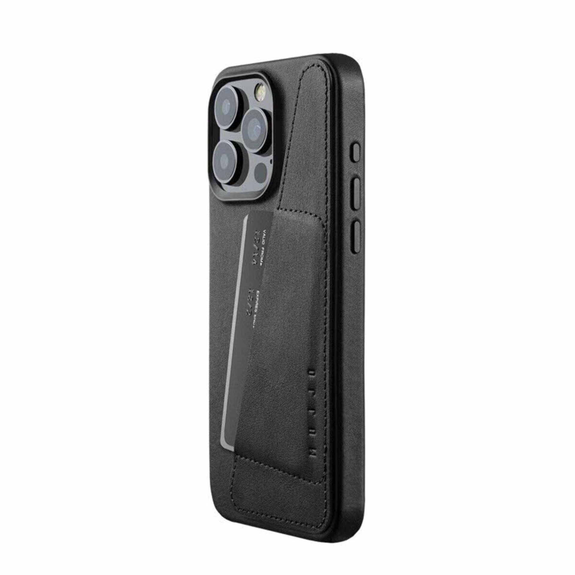 Funda de Piel con Magsafe y apertura para tarjeta Iphone 15 Pro Max Negra  Mujjo - 1