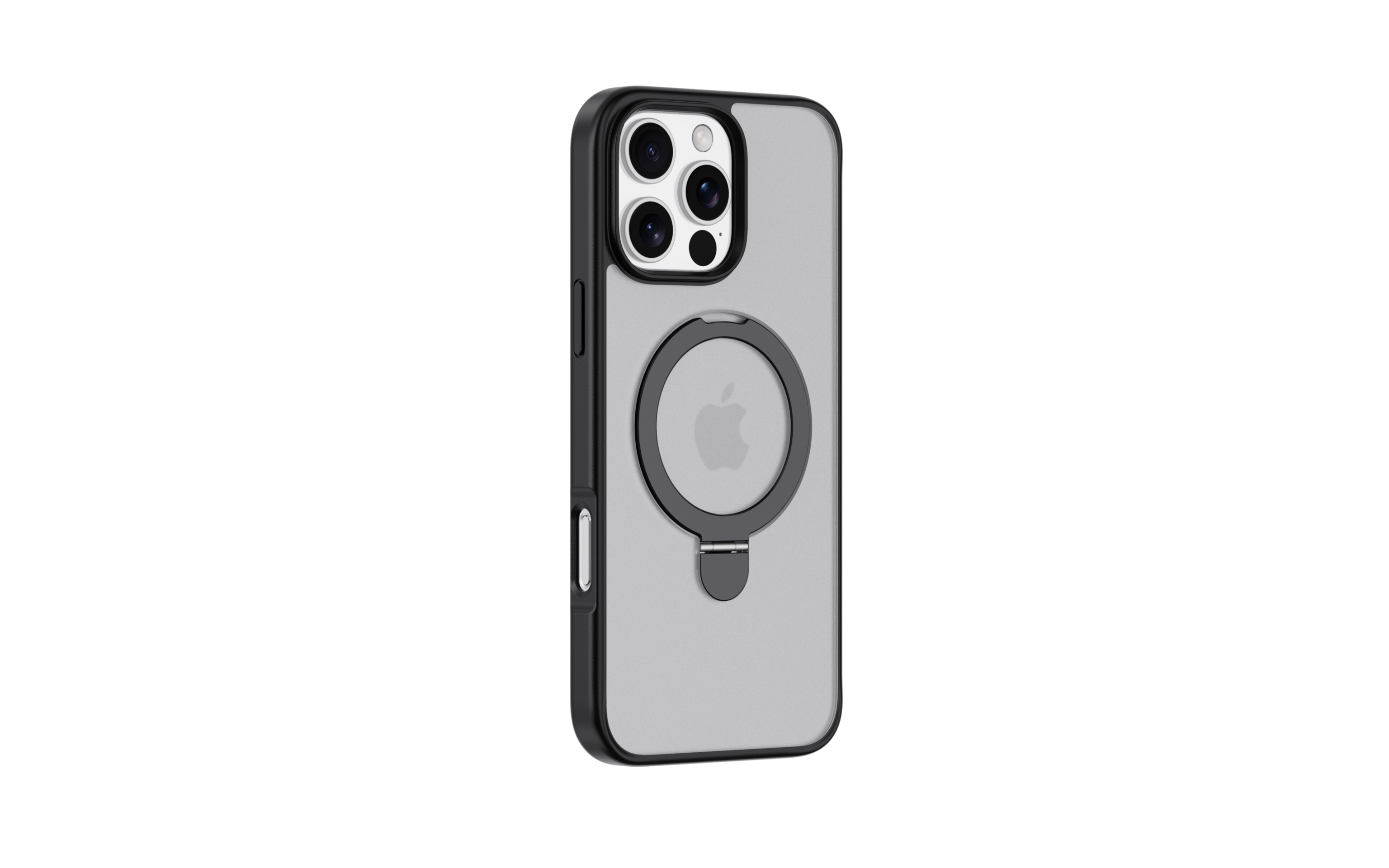 Funda transparente con magnet,soporte y anillo Negro para iPhone 16 Pro - 2