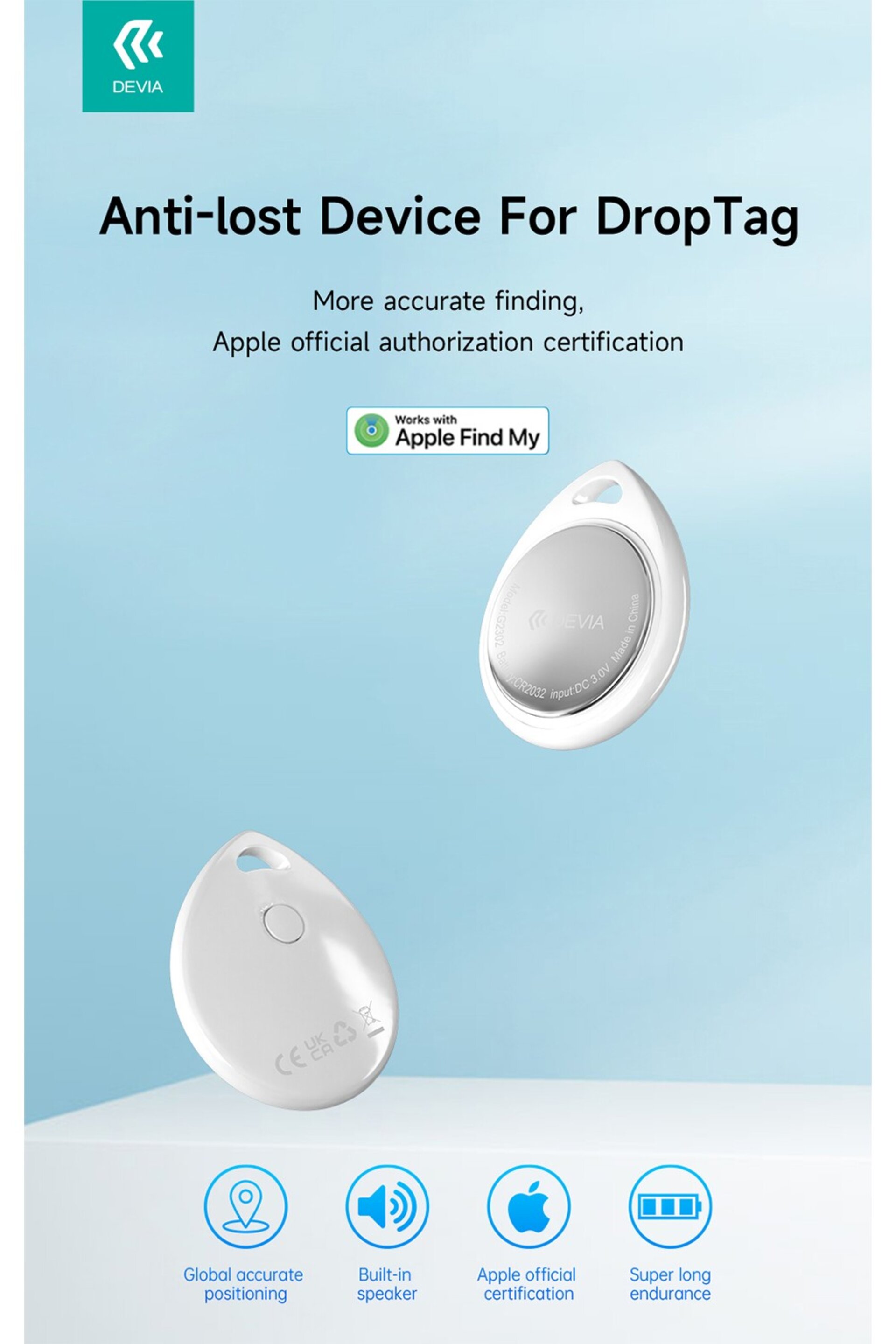 Localizador tipo Airtag con certificación Apple de larga duración y waterproof - 3