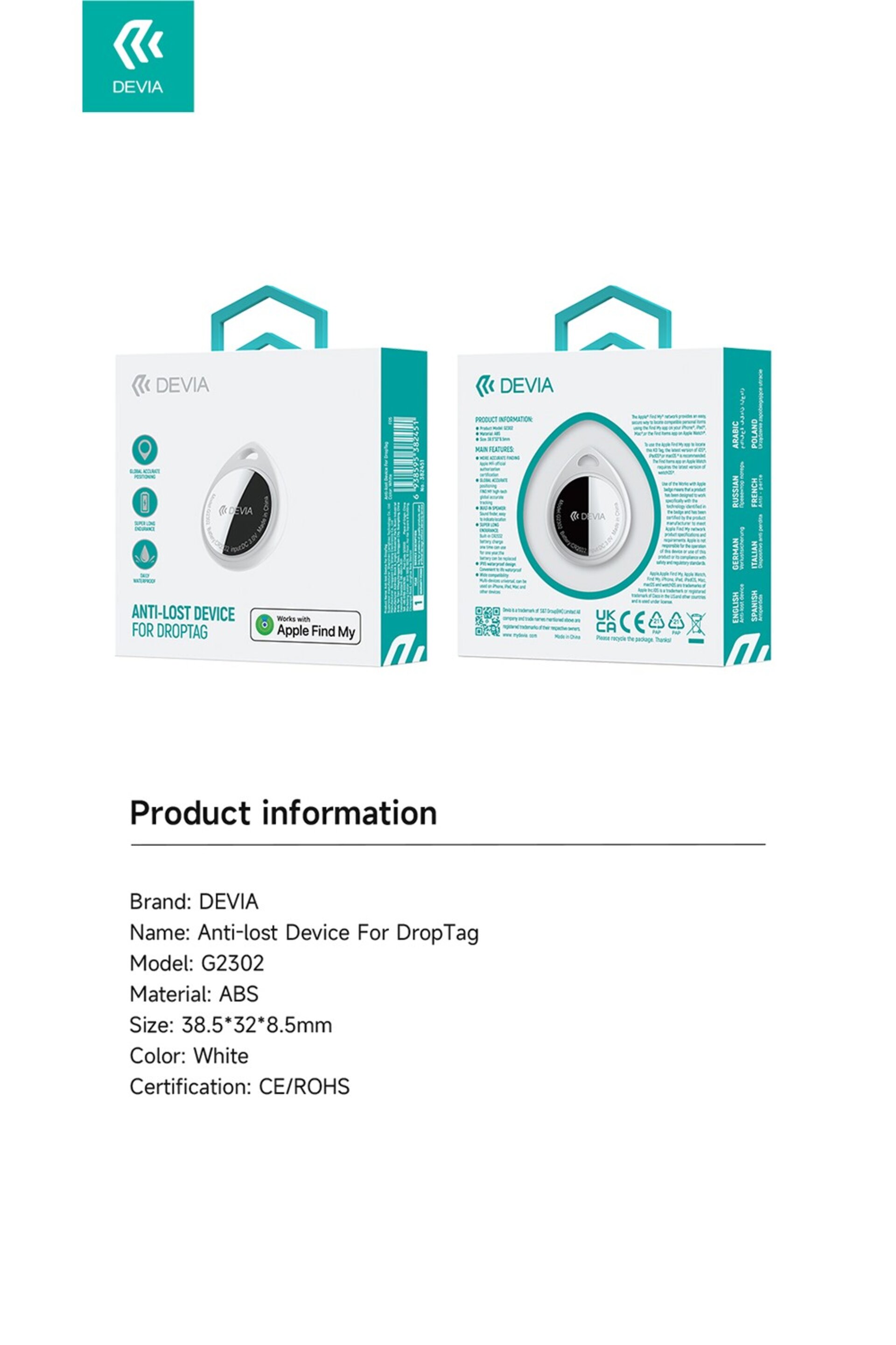 Localizador tipo Airtag con certificación Apple de larga duración y waterproof - 4