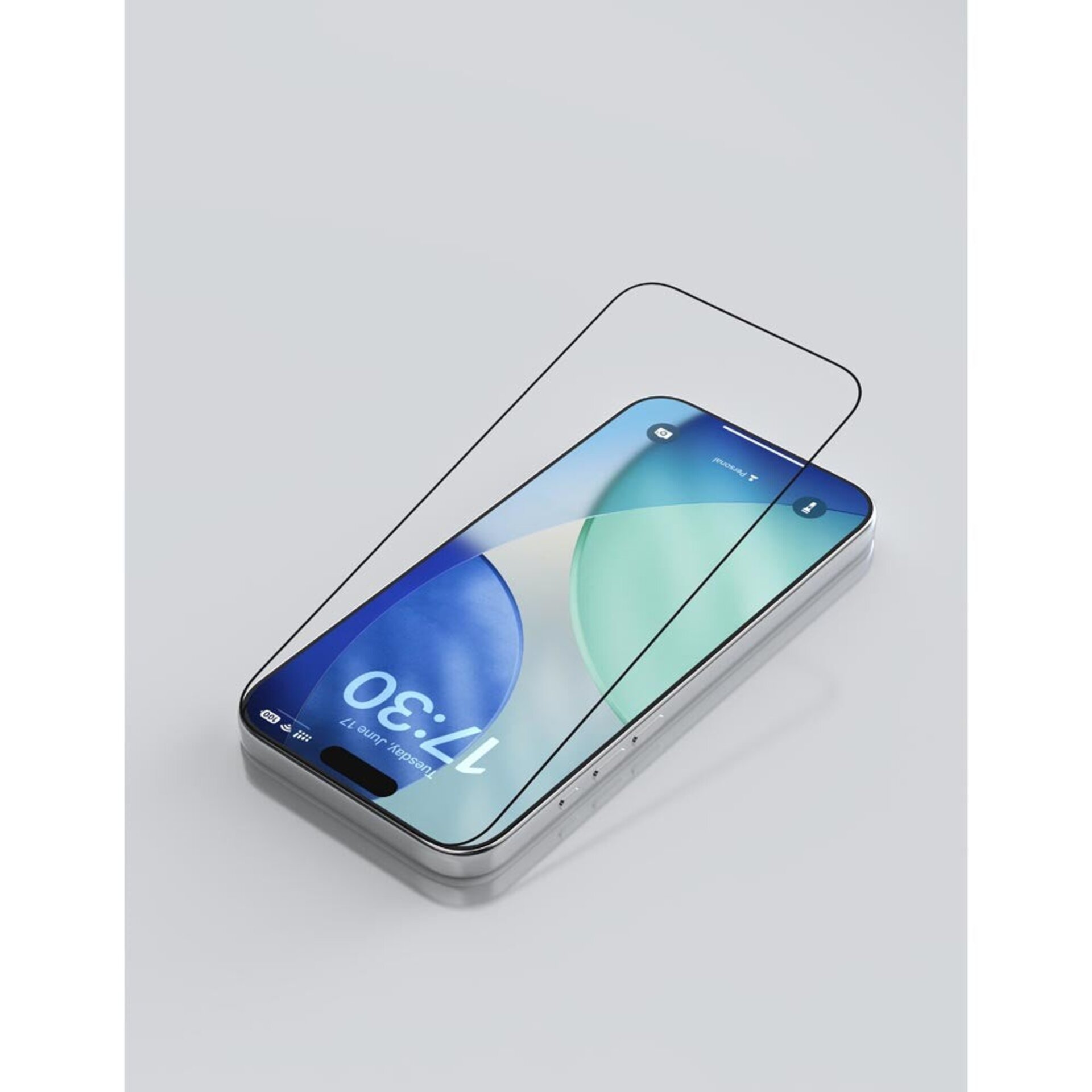 Cristal de protección pantalla completa con borde negro para iPhone 17 - 5