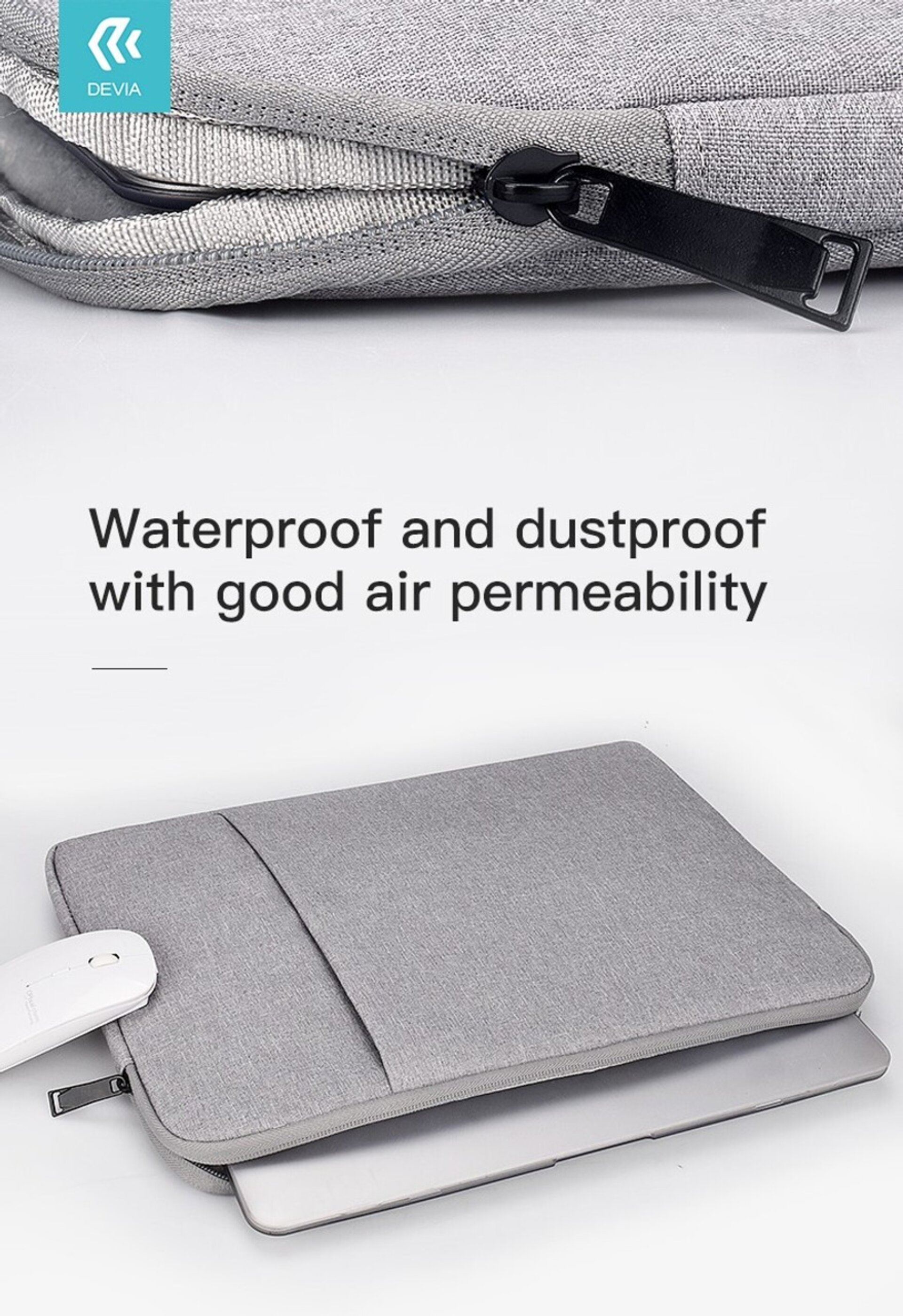 Funda protectora resistente agua Gris con bolsillo lateral Mc Air/Pro 13 " - 3