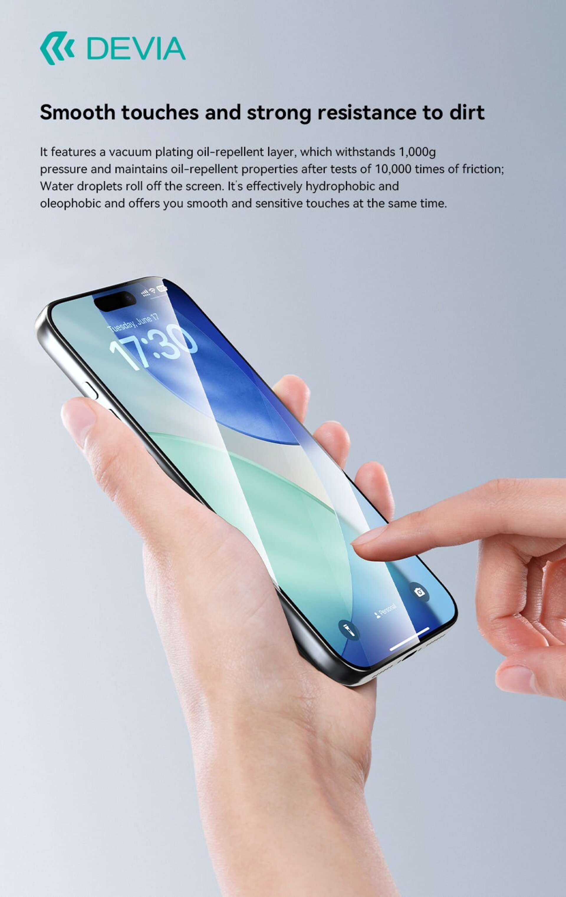 Cristal de protección pantalla completa con borde negro para iPhone 17 Pro - 1