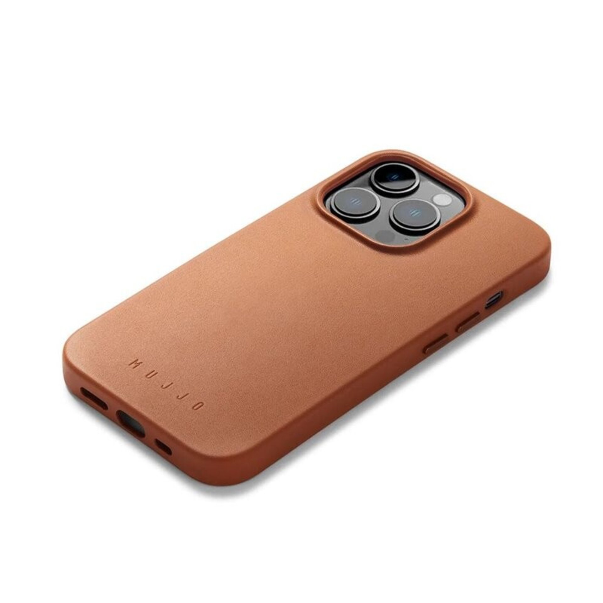 Funda de Piel con Magsafe lisa para Iphone 13/14 Pro Marrón  Mujjo - 2