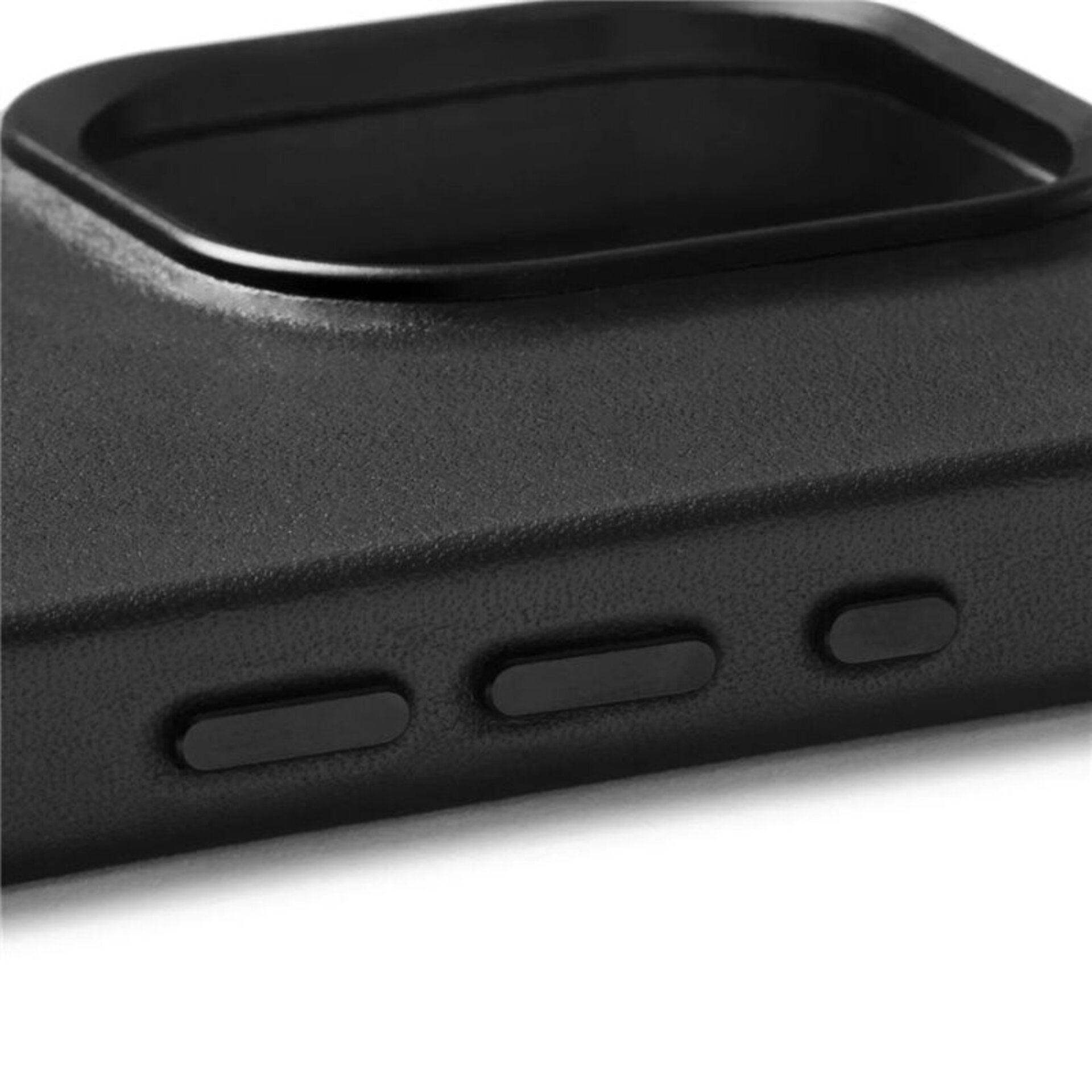 Funda de Piel con Magsafe lisa para Iphone 15 Pro Max Negra  Mujjo - 2