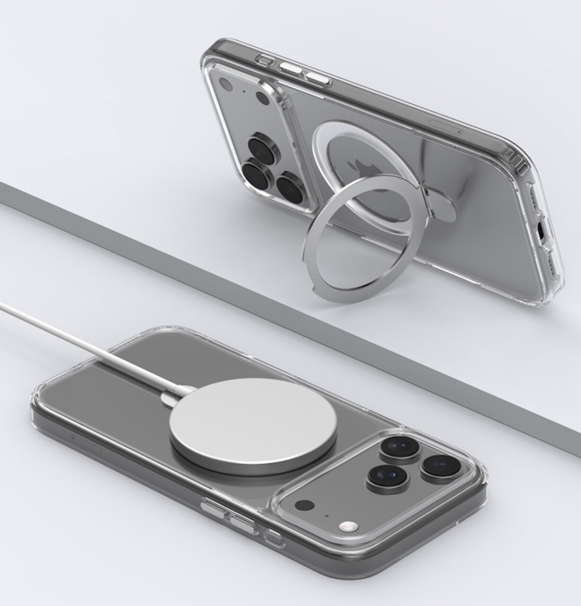 Funda transparente, anticaída 2M,Magnet y soporte anillo para iPhone 17 Pro Max - 2