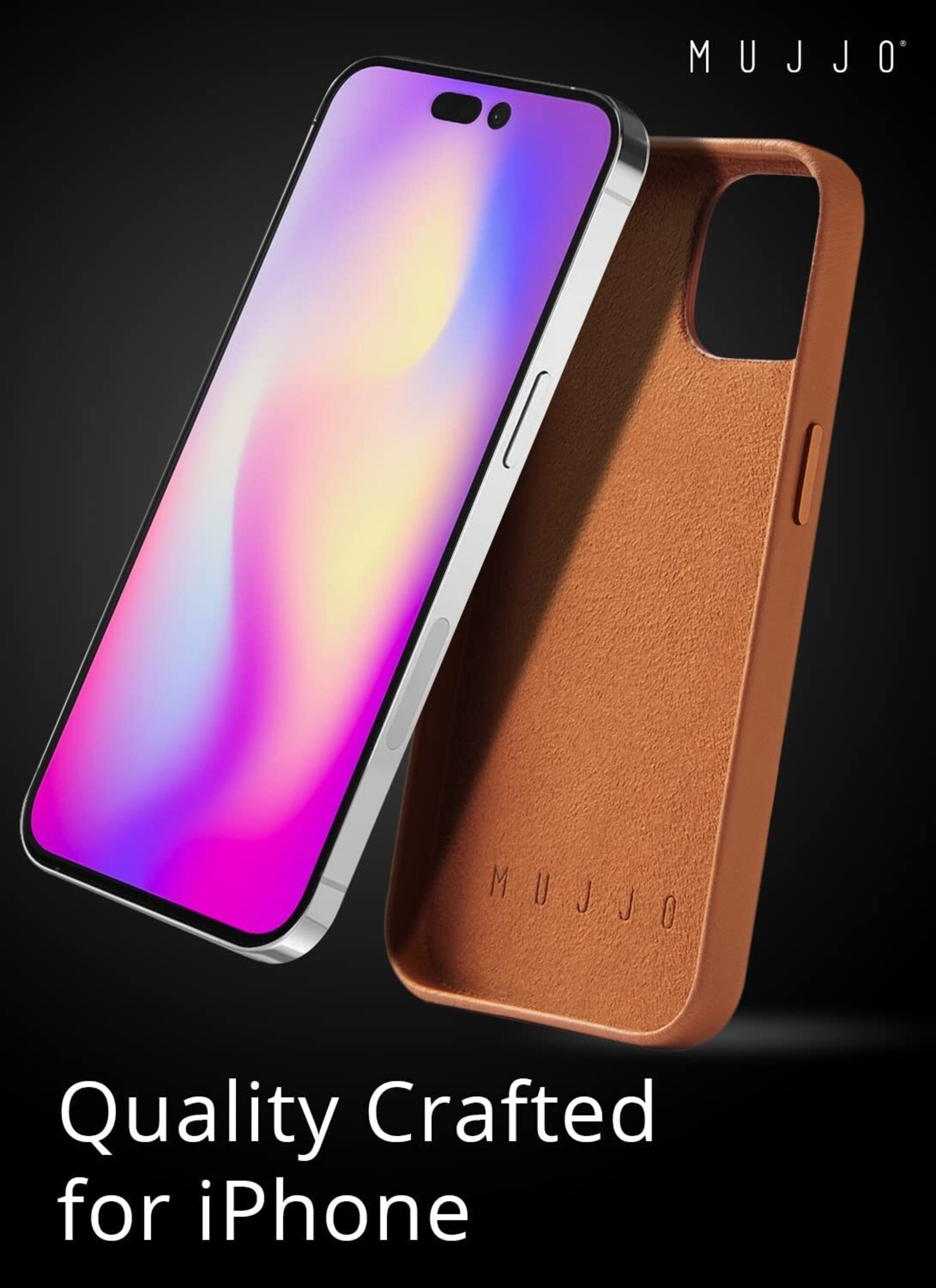 Funda de Piel con Magsafe y apertura para tarjeta Iphone 13/14/15 Marrón  Mujjo - 3