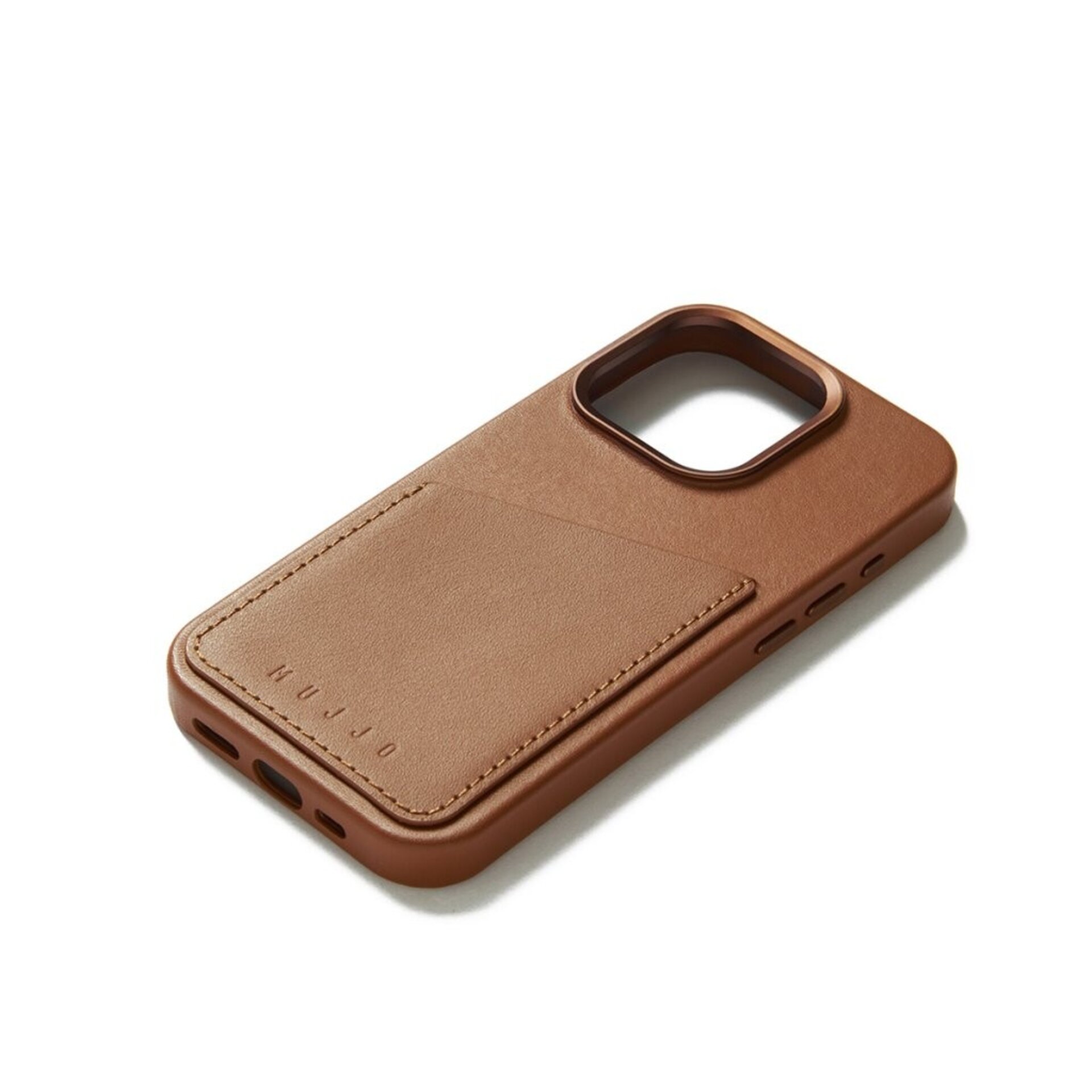 Funda de Piel con Magsafe y apertura para tarjeta Iphone 15 Pro  Marrón  Mujjo - 3