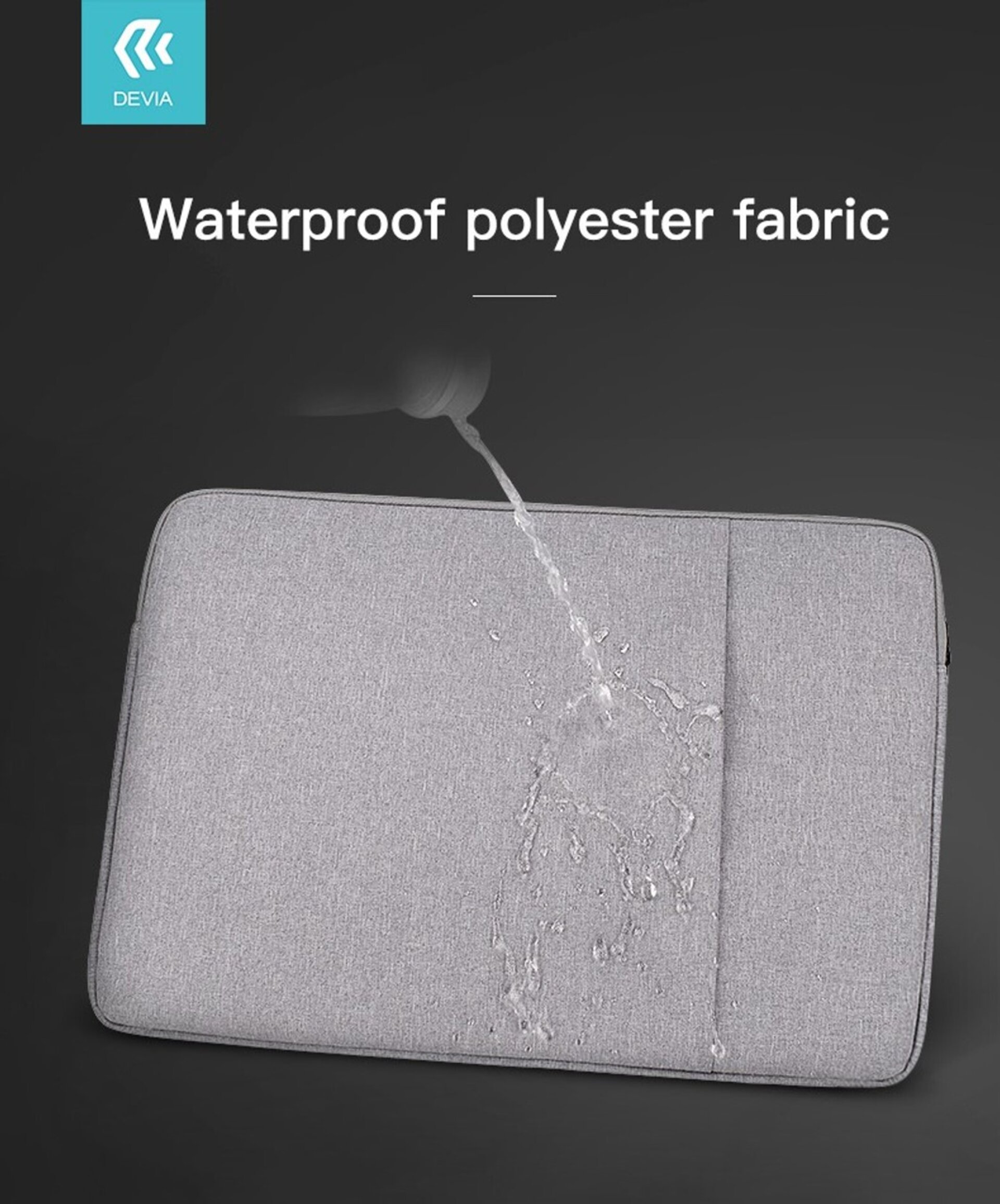 Funda protectora resistente agua Gris con bolsillo lateral Mc Air/Pro 13 " - 2