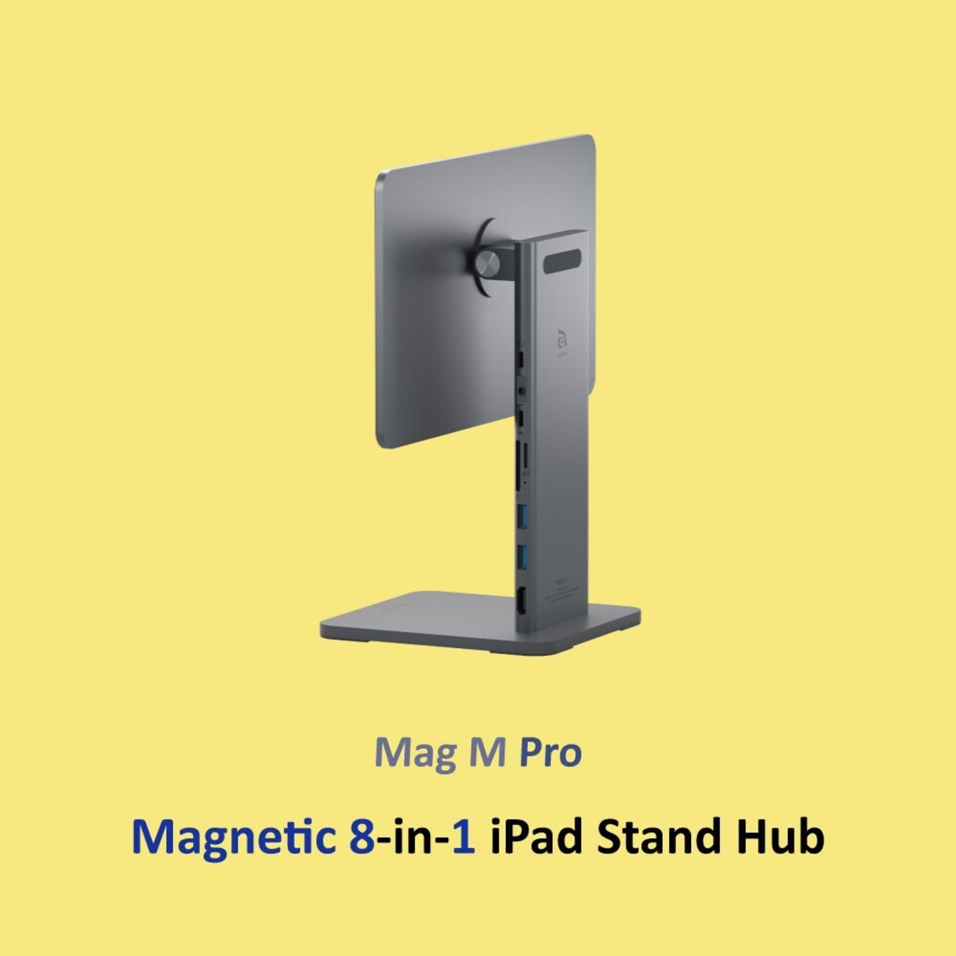Soporte Magnético de aluminio Gris espacial de 360 para Ipad de 12,9 con Hub 8/1 - 4
