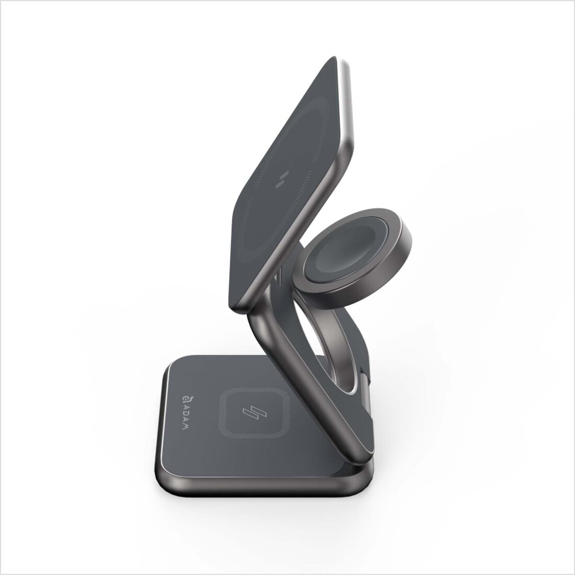 Cargador de viaje Magnetico 3 en 1 MAG 3 de metal oscuro Adam - 4