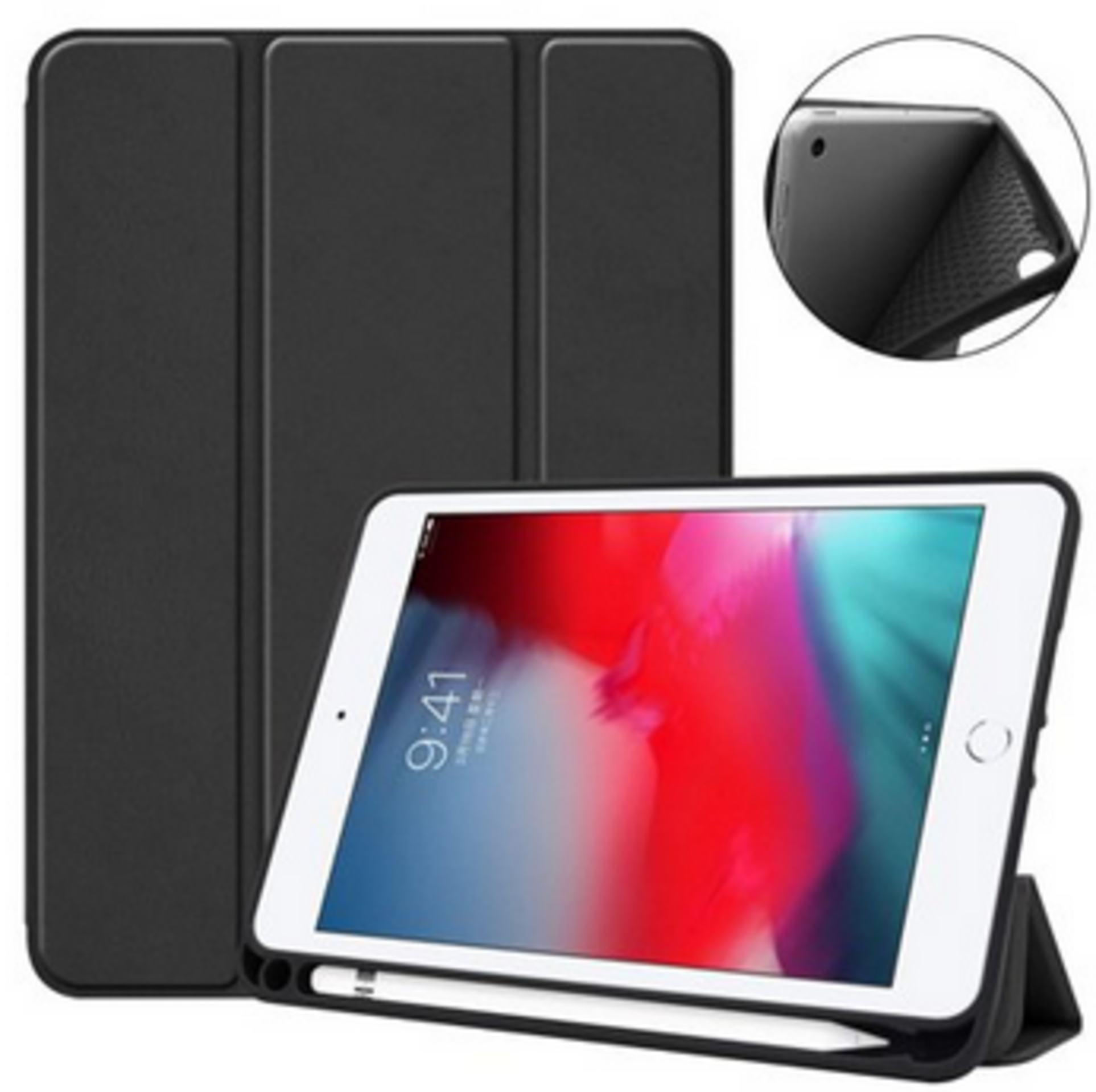 Funda Negra Polipiel con hueco para Stylus iPad 7ª/8ª9ª Gen de 10,2" - 1