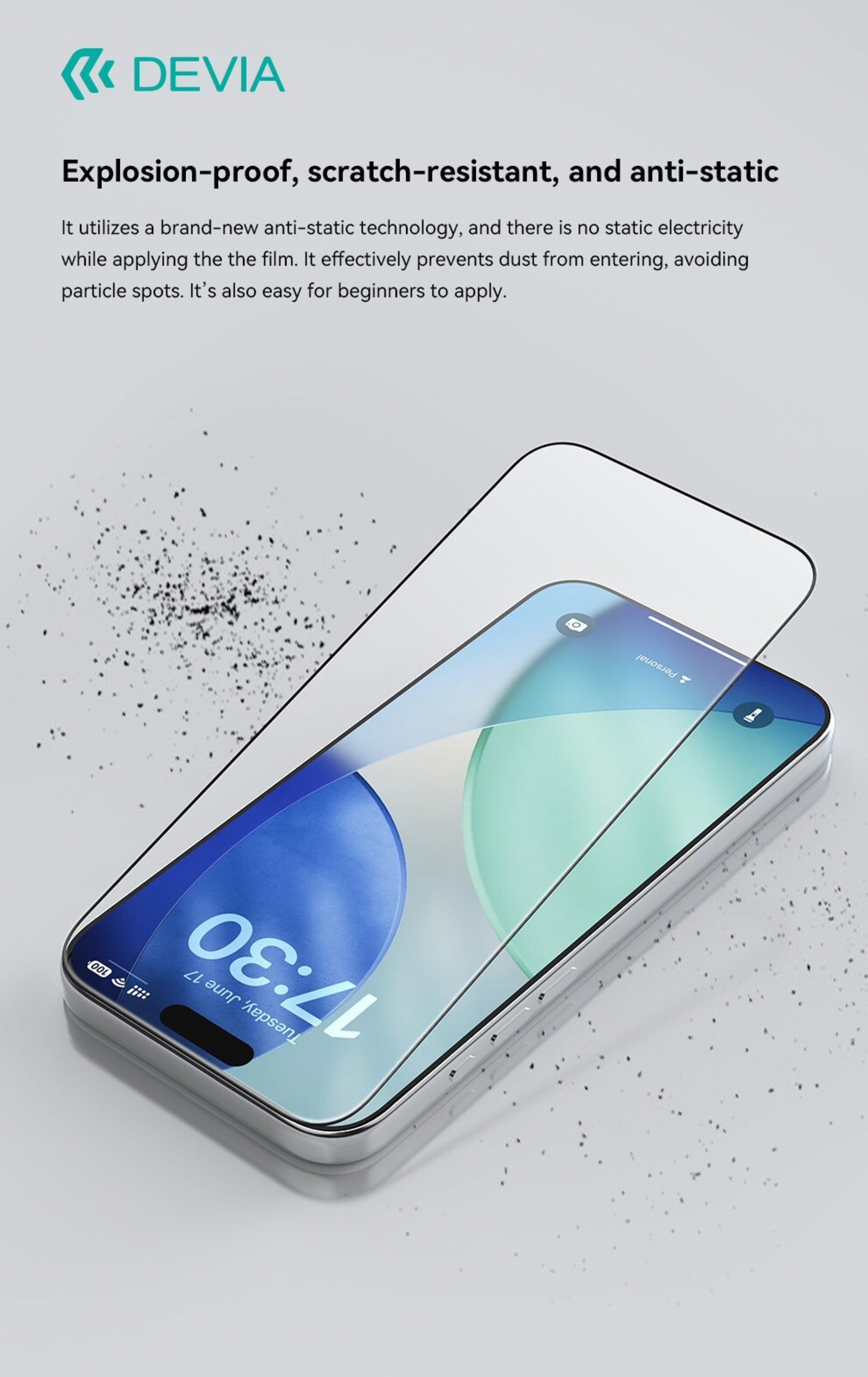 Cristal de protección pantalla completa con borde negro para iPhone 17 Pro MAX - 6