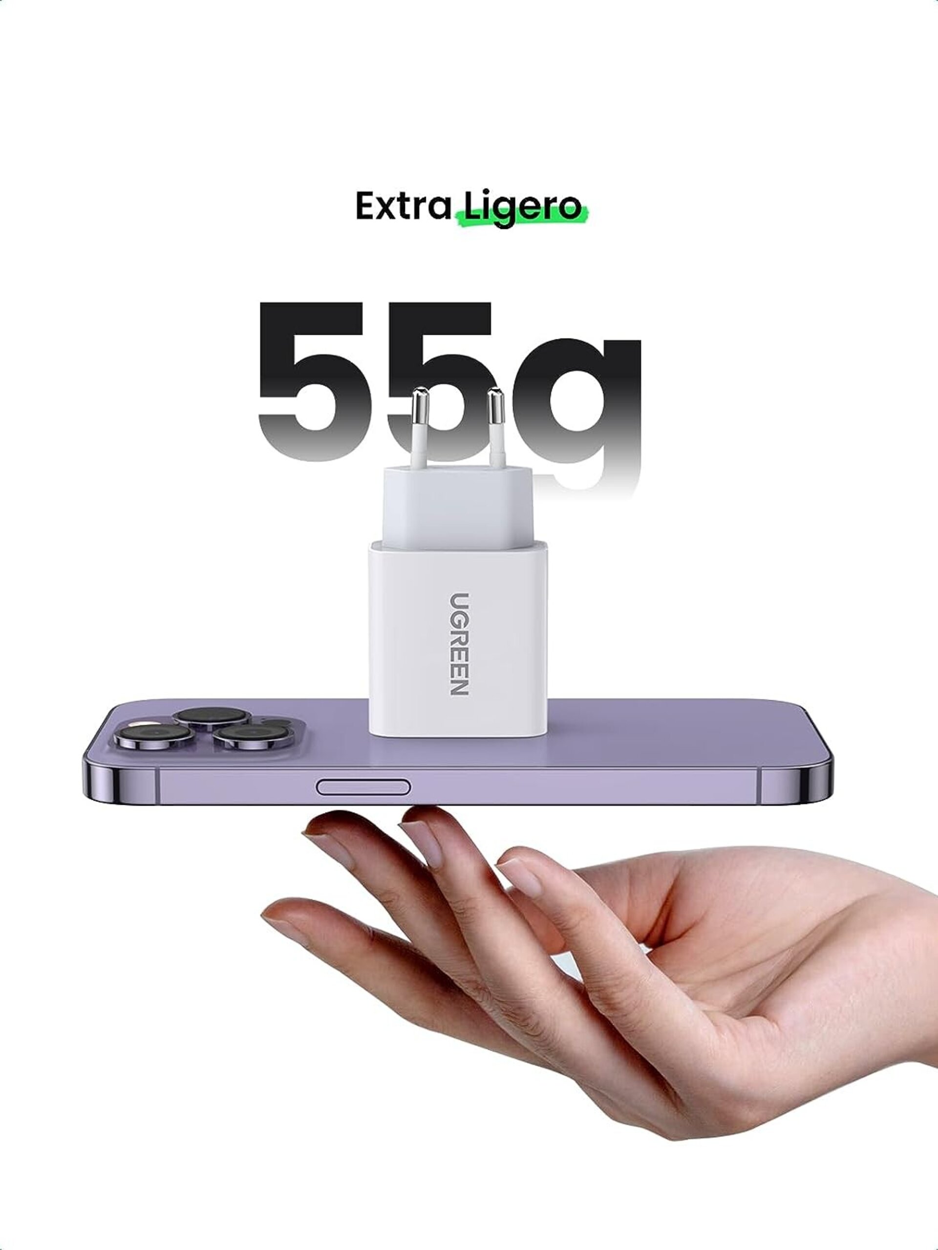 UGREEN 20W Cargador Carga Rapida USB C, Enchufe USB Tipo C, Cargador Movil - 3