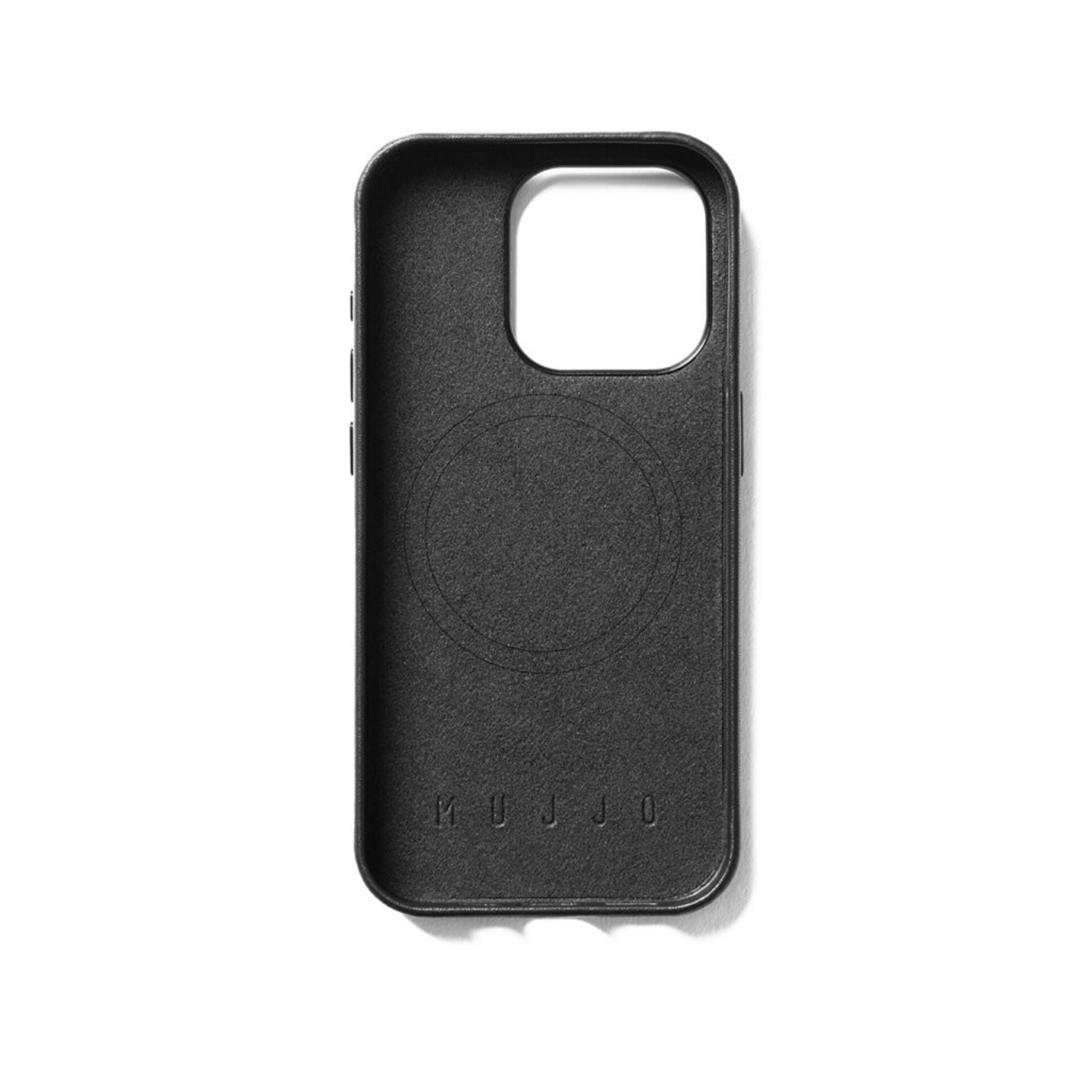 Funda de Piel con Magsafe lisa para Iphone 15 Pro Negra  Mujjo - 2