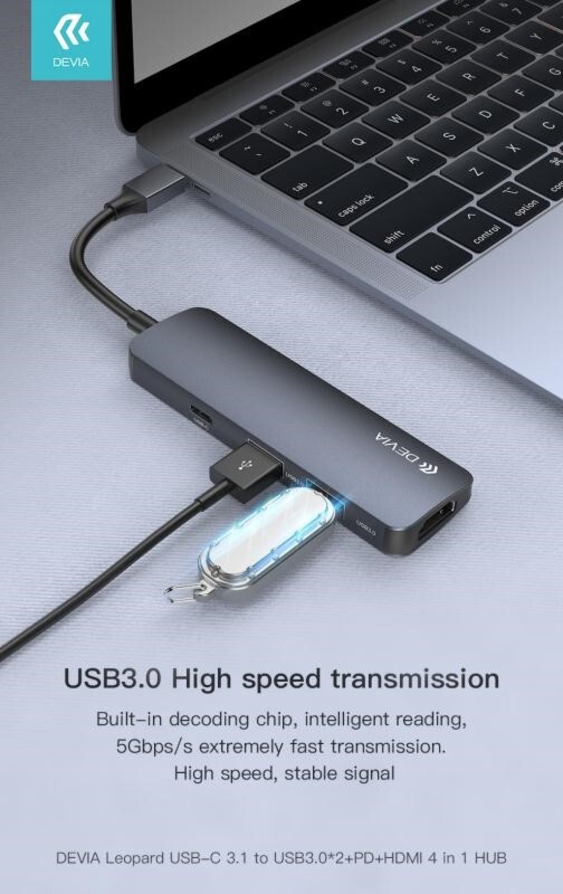 Hub USB-C 3.1 a USB3.0+USB2.0+PD+HDMI - 1